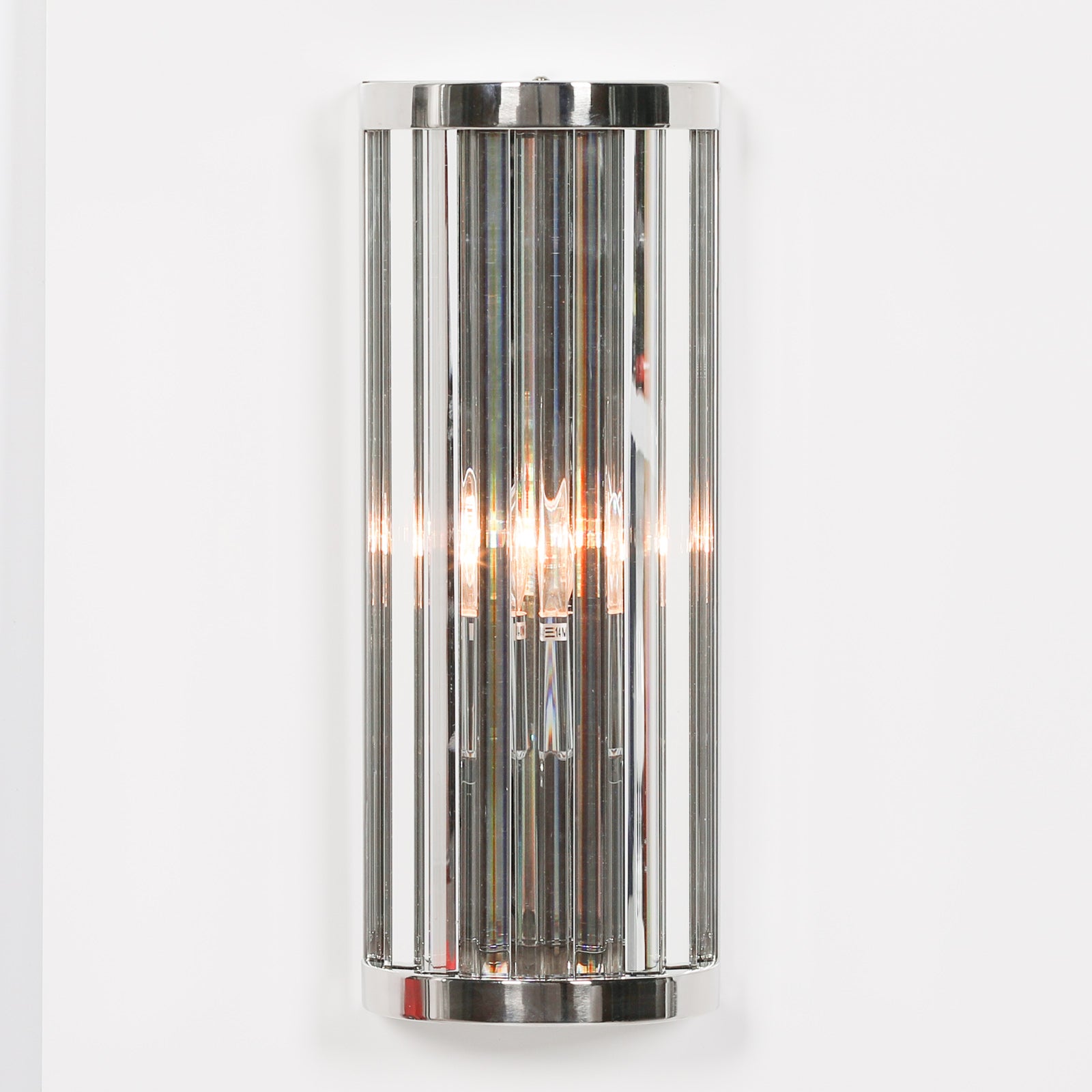 Retro Style Chrome Finish 39cm Glass Rods Wall Light