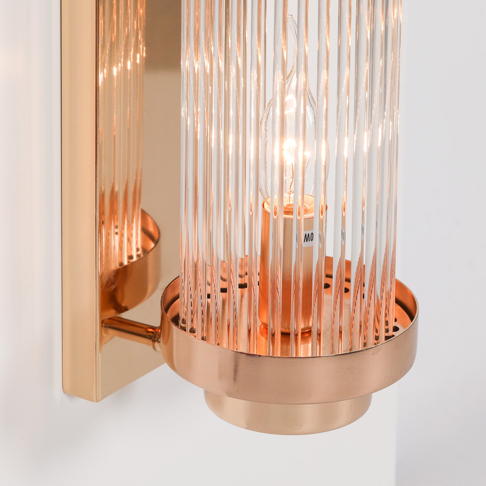 Retro Style Chrome Finish 61cm Glass Rods Wall Light