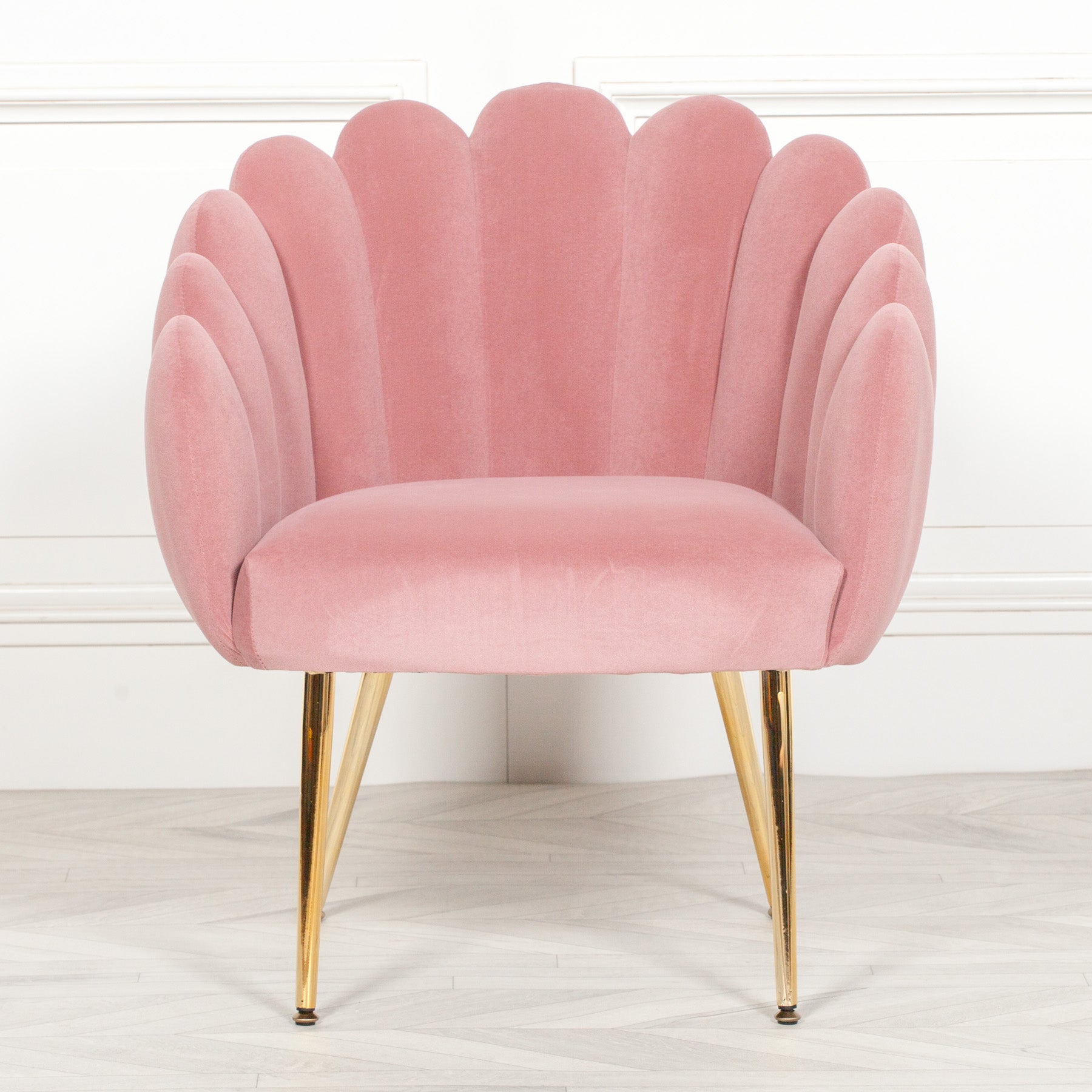 Art Deco Style Pink Velvet Dining or Bedroom Chair