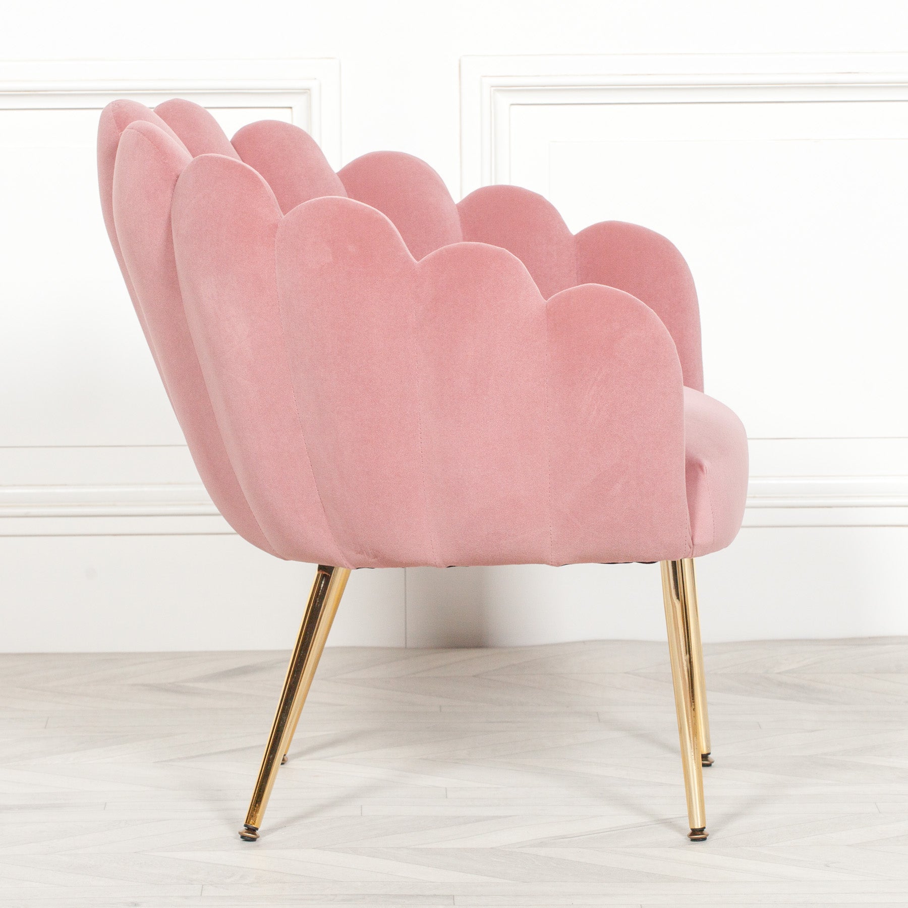 Art Deco Style Pink Velvet Dining or Bedroom Chair