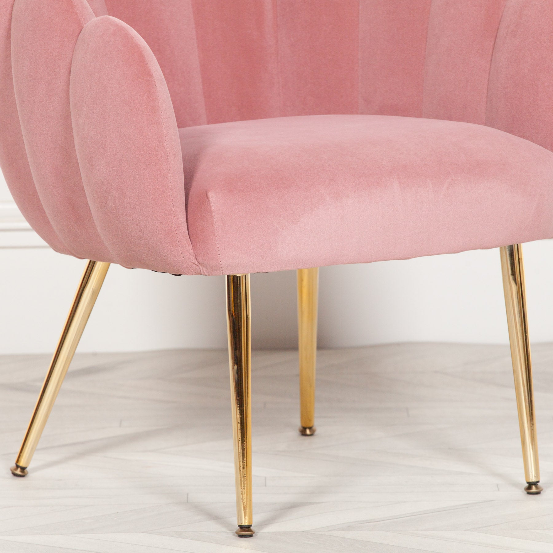 Art Deco Style Pink Velvet Dining or Bedroom Chair