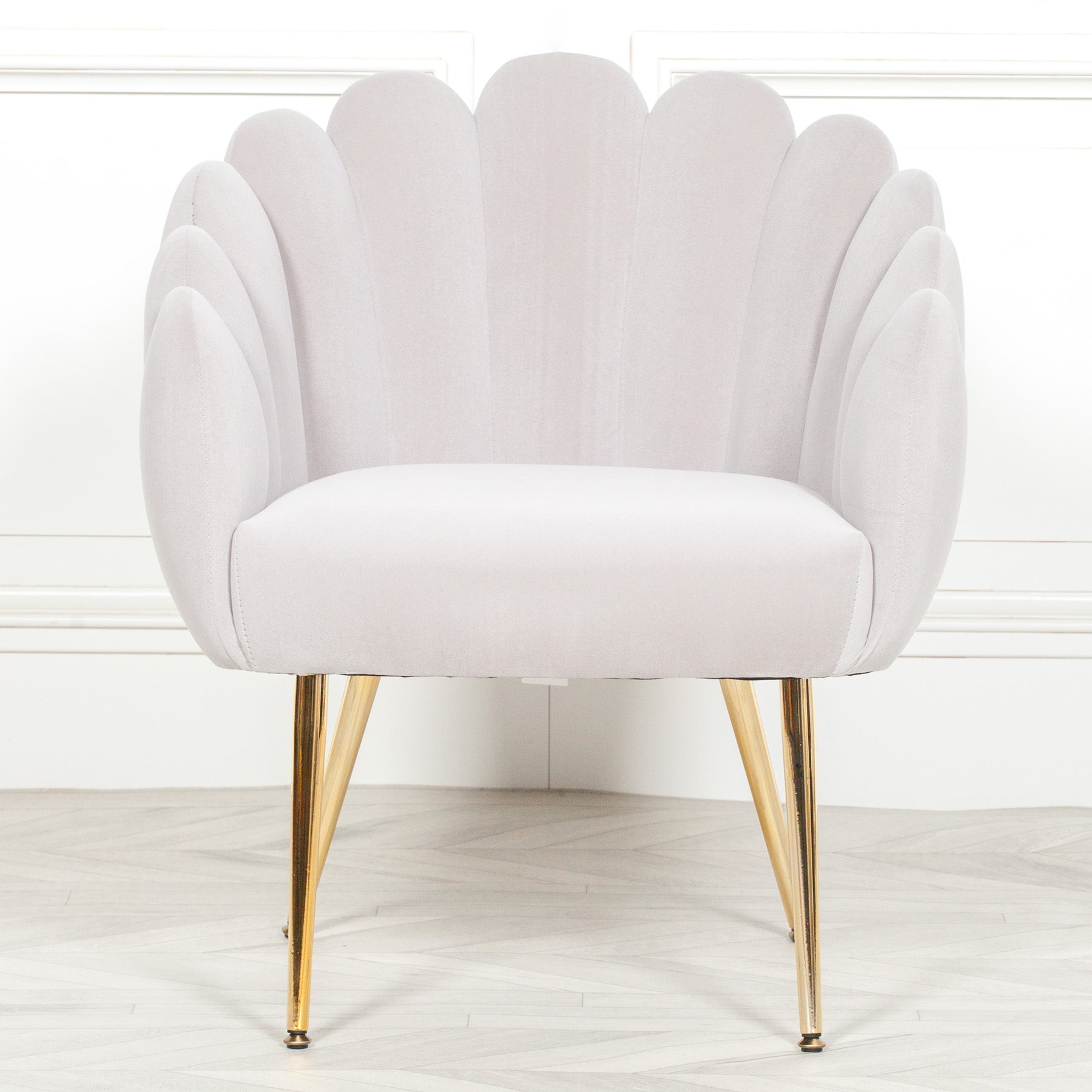 Art Deco Style Grey Velvet Dining or Bedroom Chair