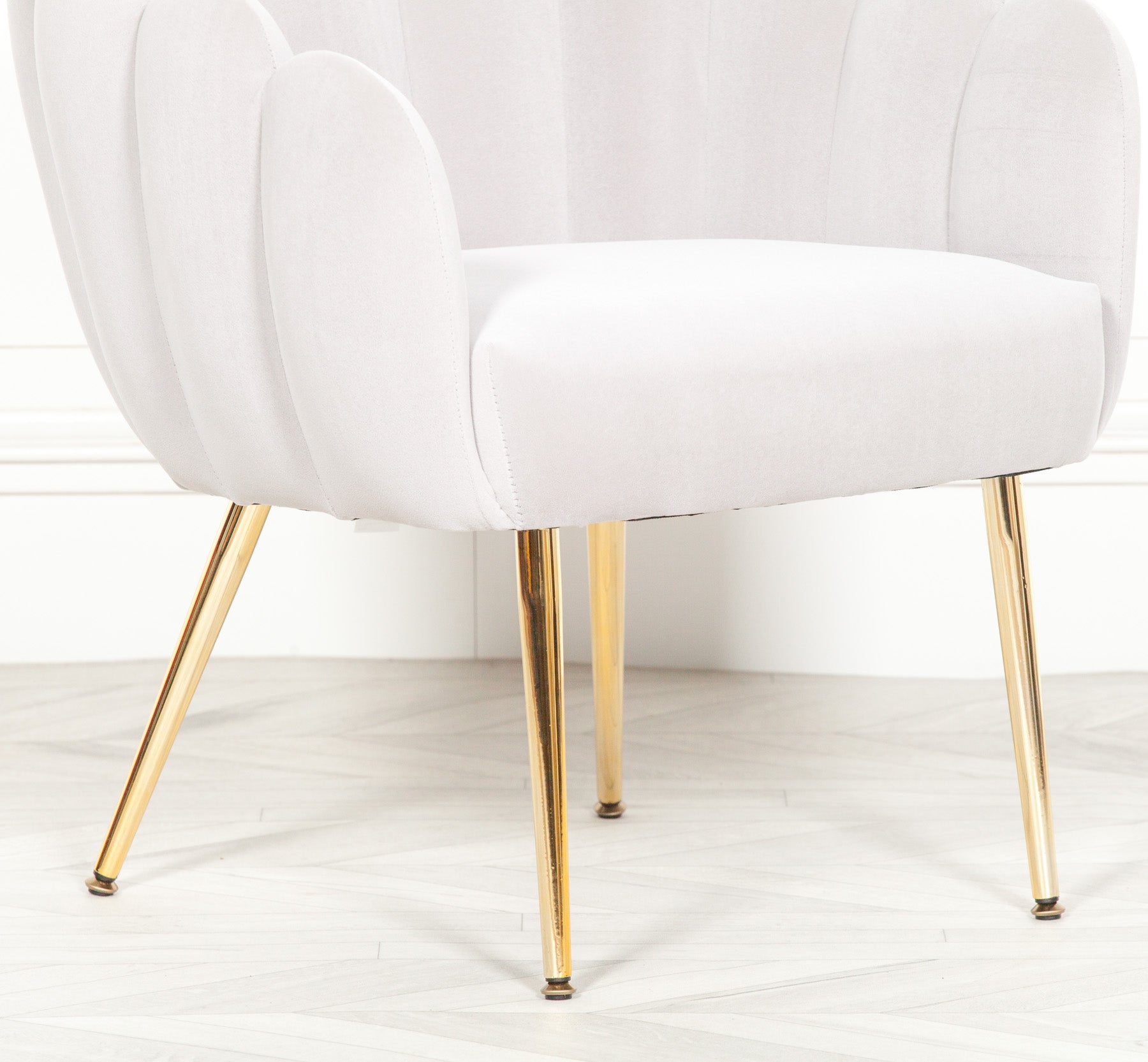 Art Deco Style Grey Velvet Dining or Bedroom Chair