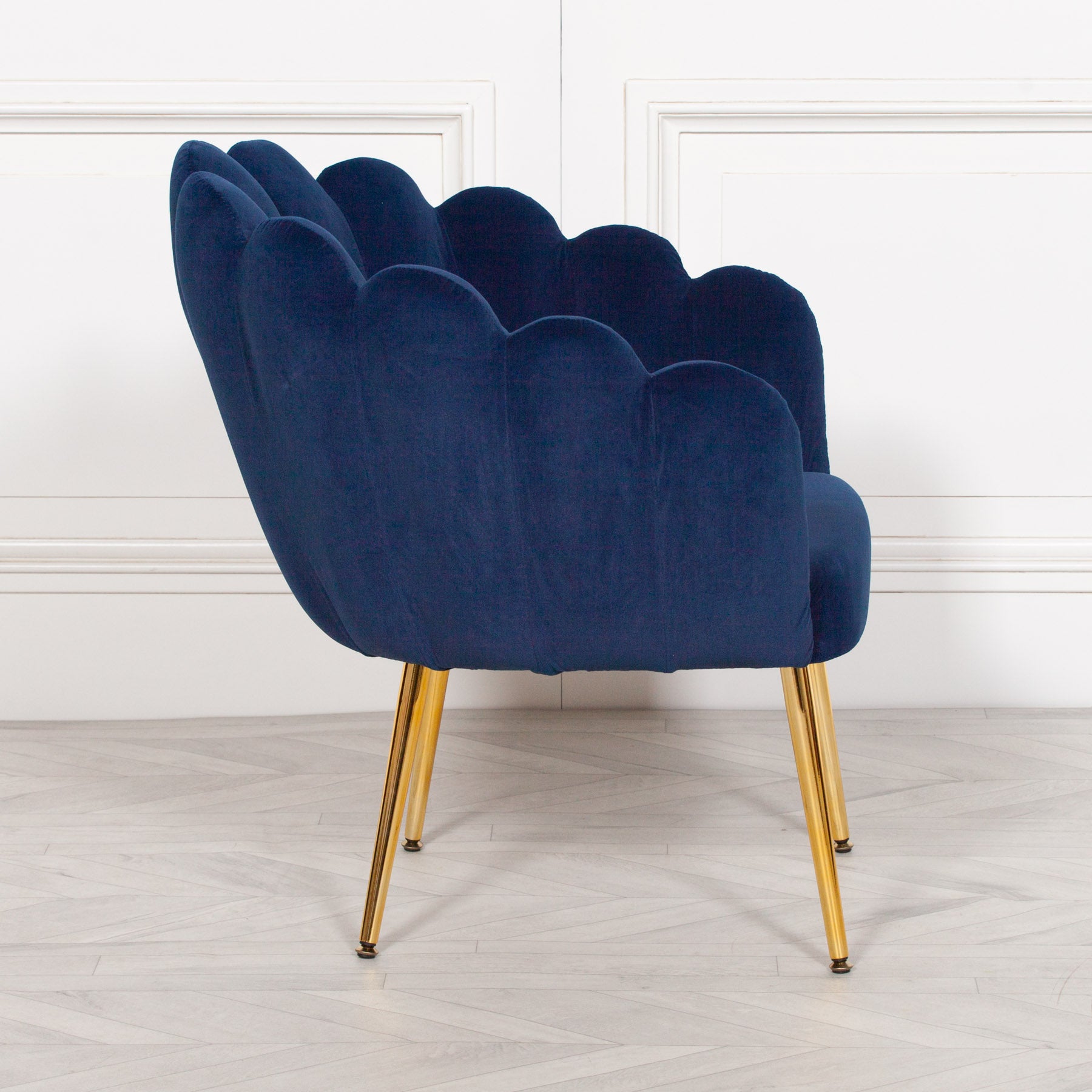 Art Deco Style Blue Velvet Dining or Bedroom Chair