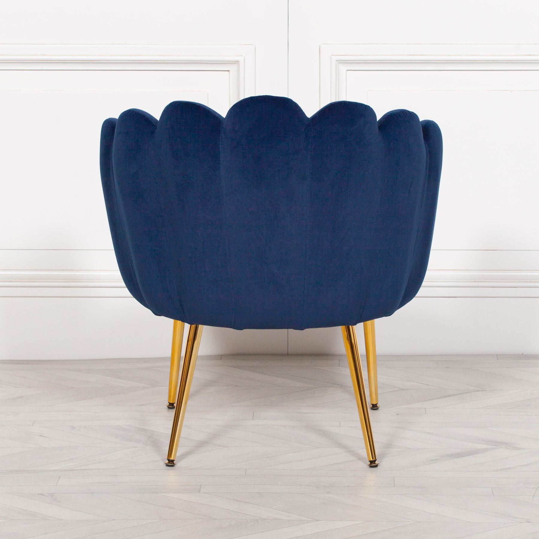 Art Deco Style Blue Velvet Dining or Bedroom Chair