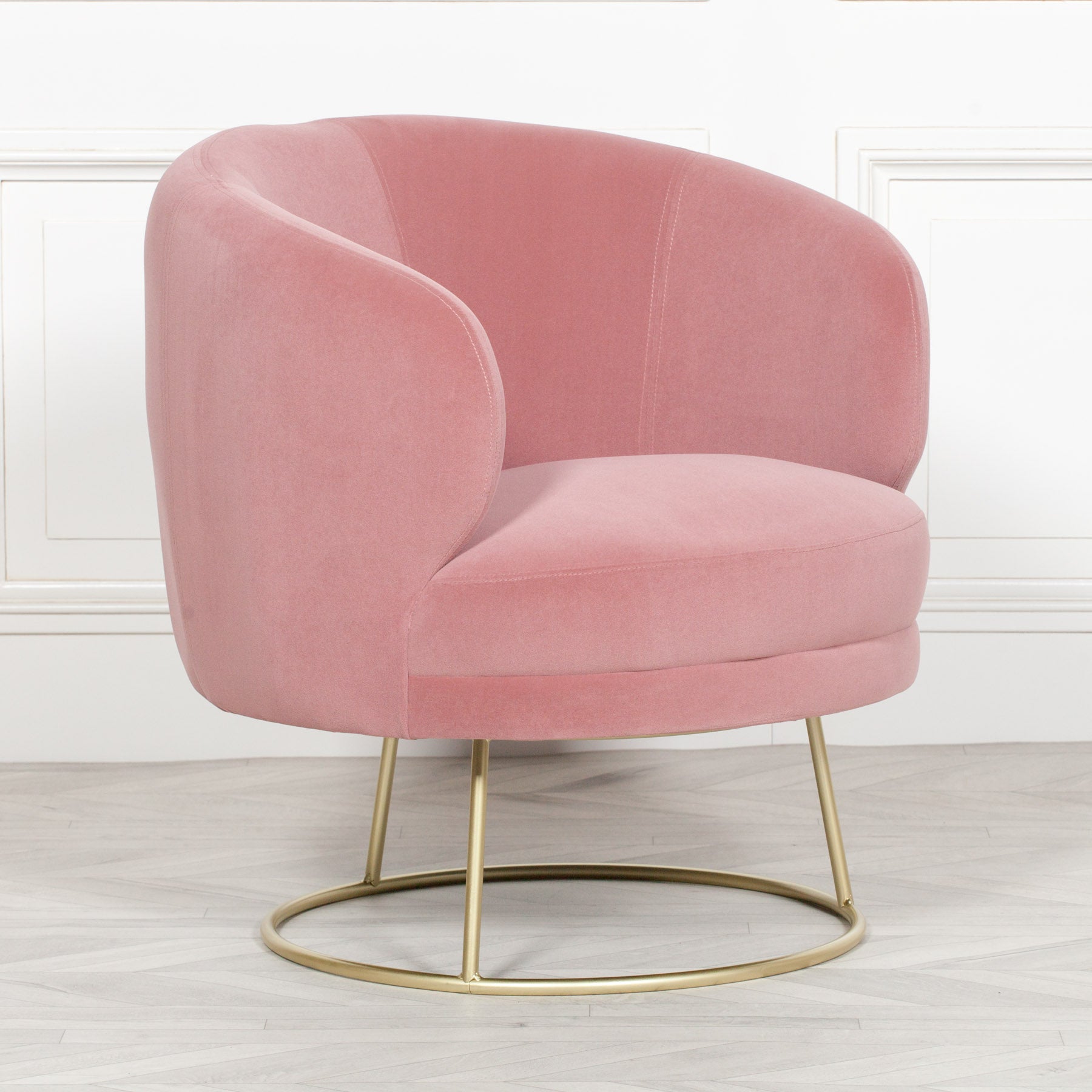 Art Deco Style Pink Velvet Armchair