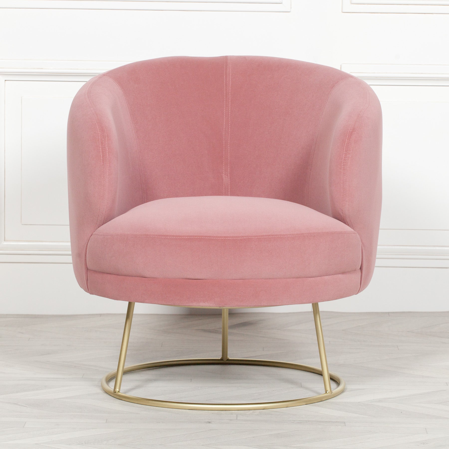 Art Deco Style Pink Velvet Armchair