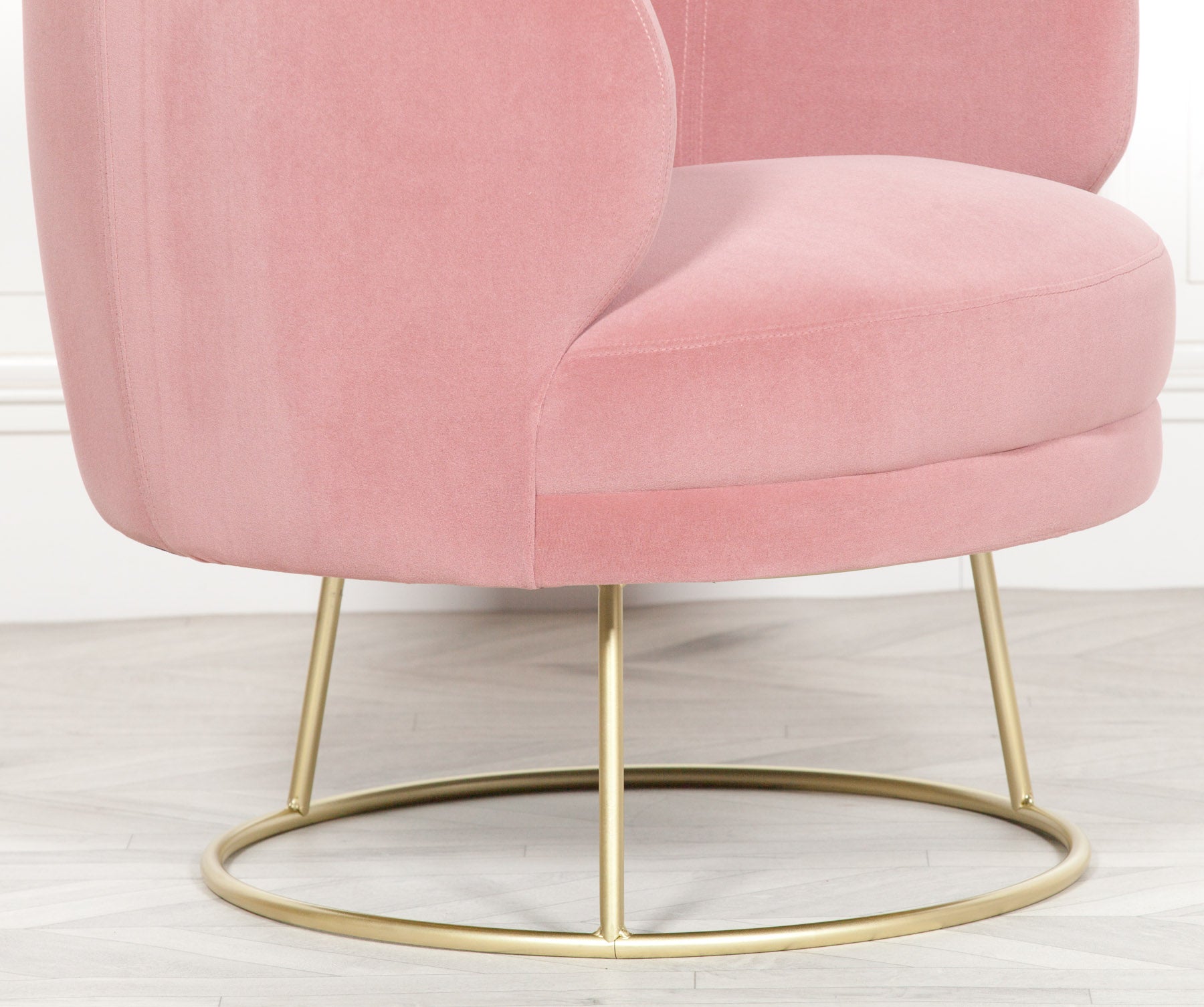 Art Deco Style Pink Velvet Armchair