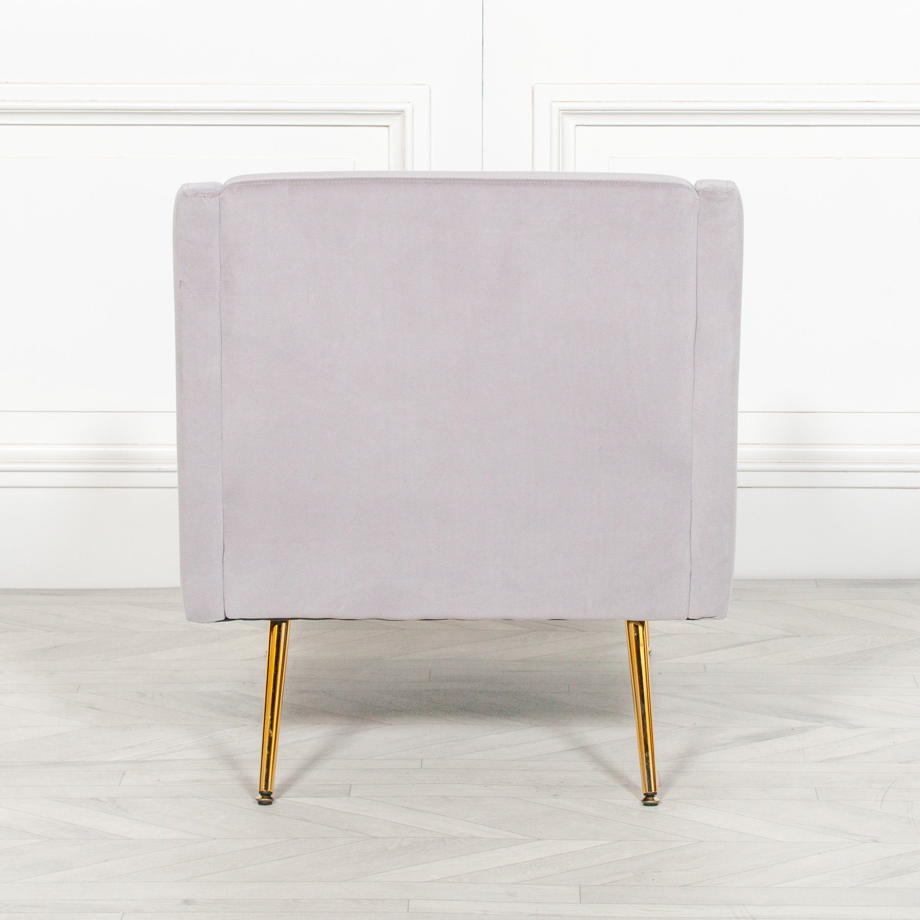 Art Deco Style Grey Velvet Sofa Chair