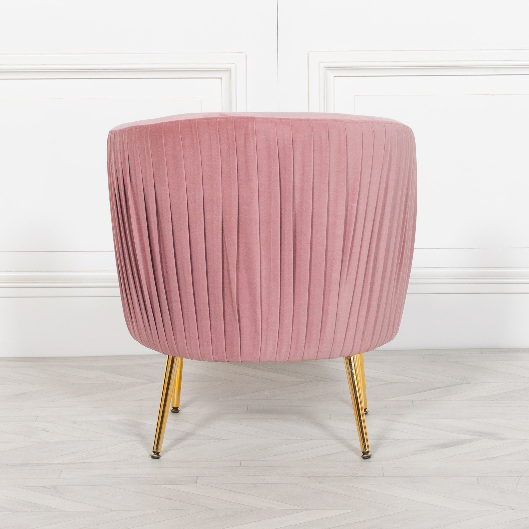 Shell Style Pink Pleated Velvet Bedroom Chair