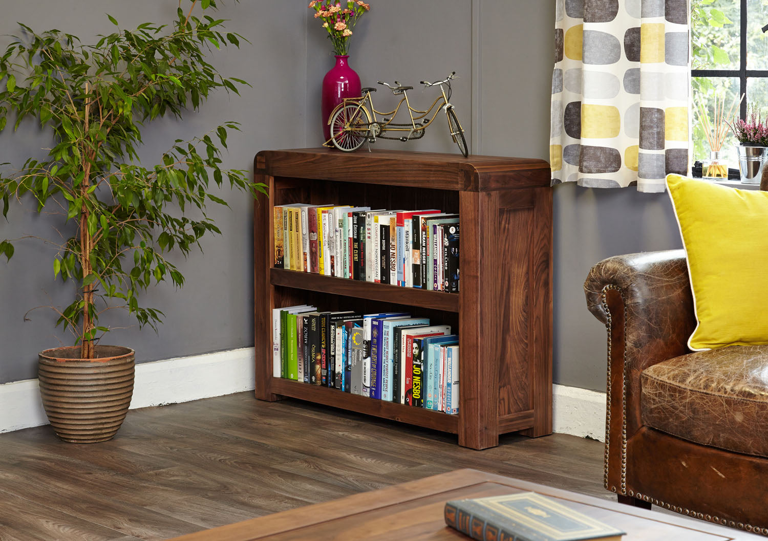 Shiro Walnut Low Bookcase