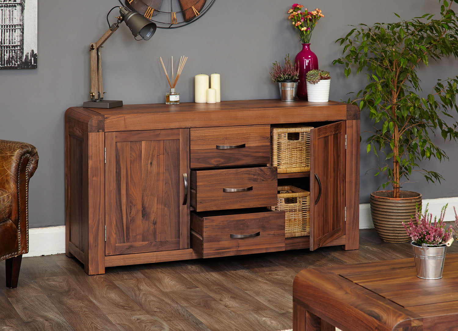 Shiro Walnut Large Sideboard