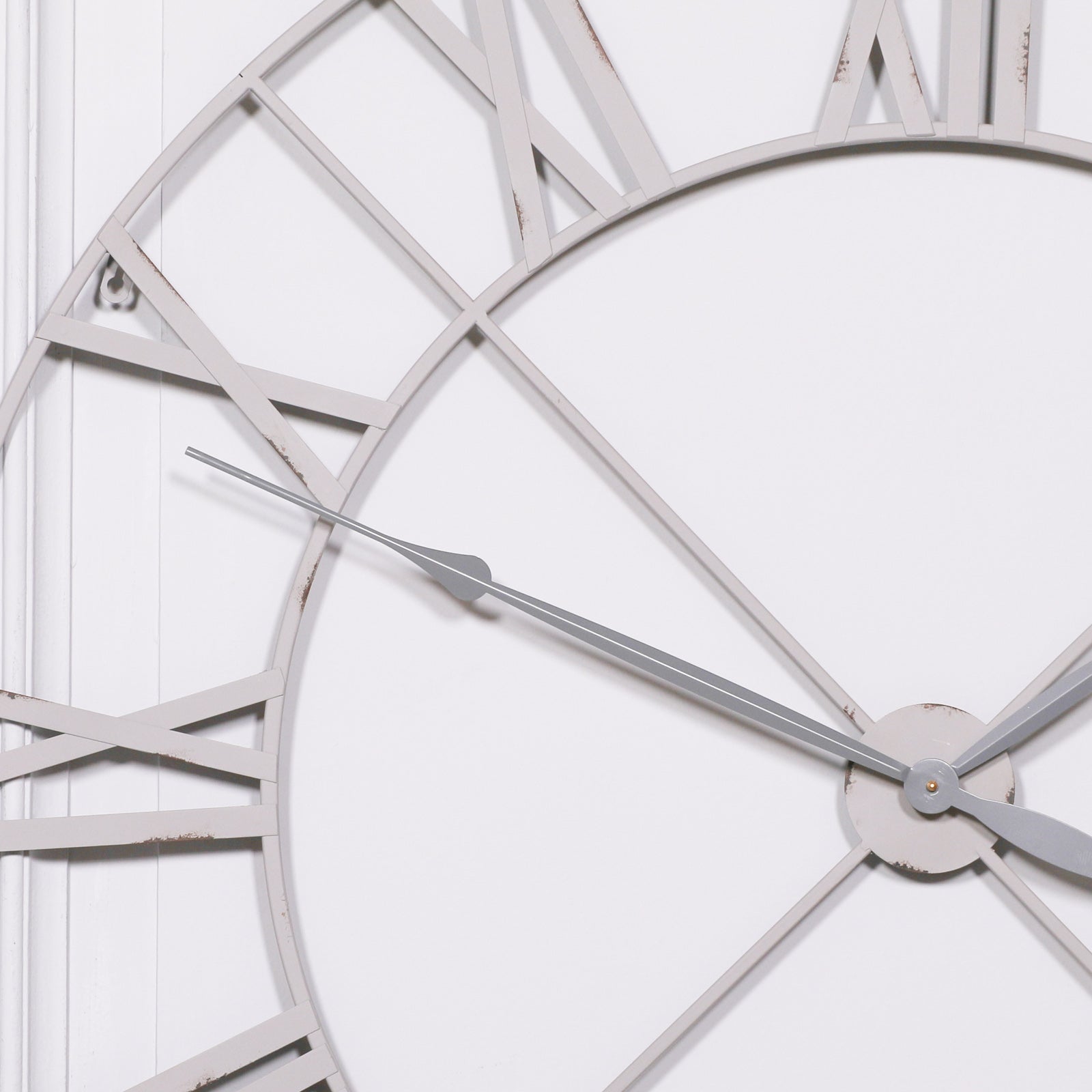 Pale Grey Off White Colour 110cm Metal Wall Clock