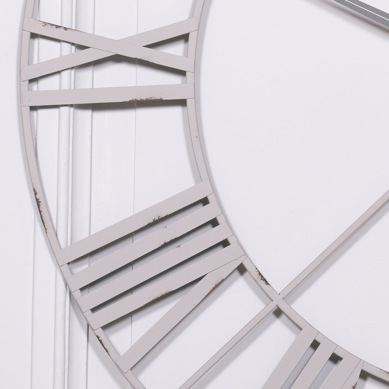 Pale Grey Off White Colour 110cm Metal Wall Clock