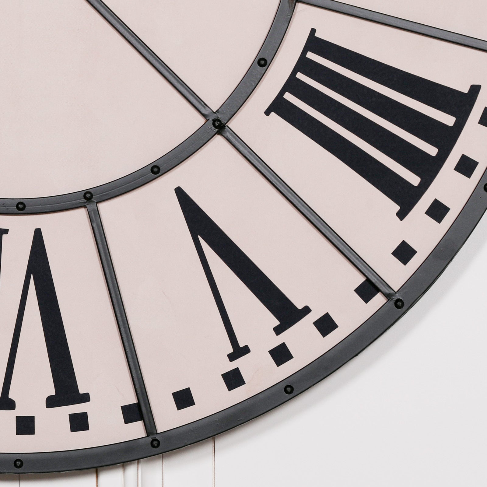 Large 105cm Vintage Metal Wall Clock with Roman Numerals