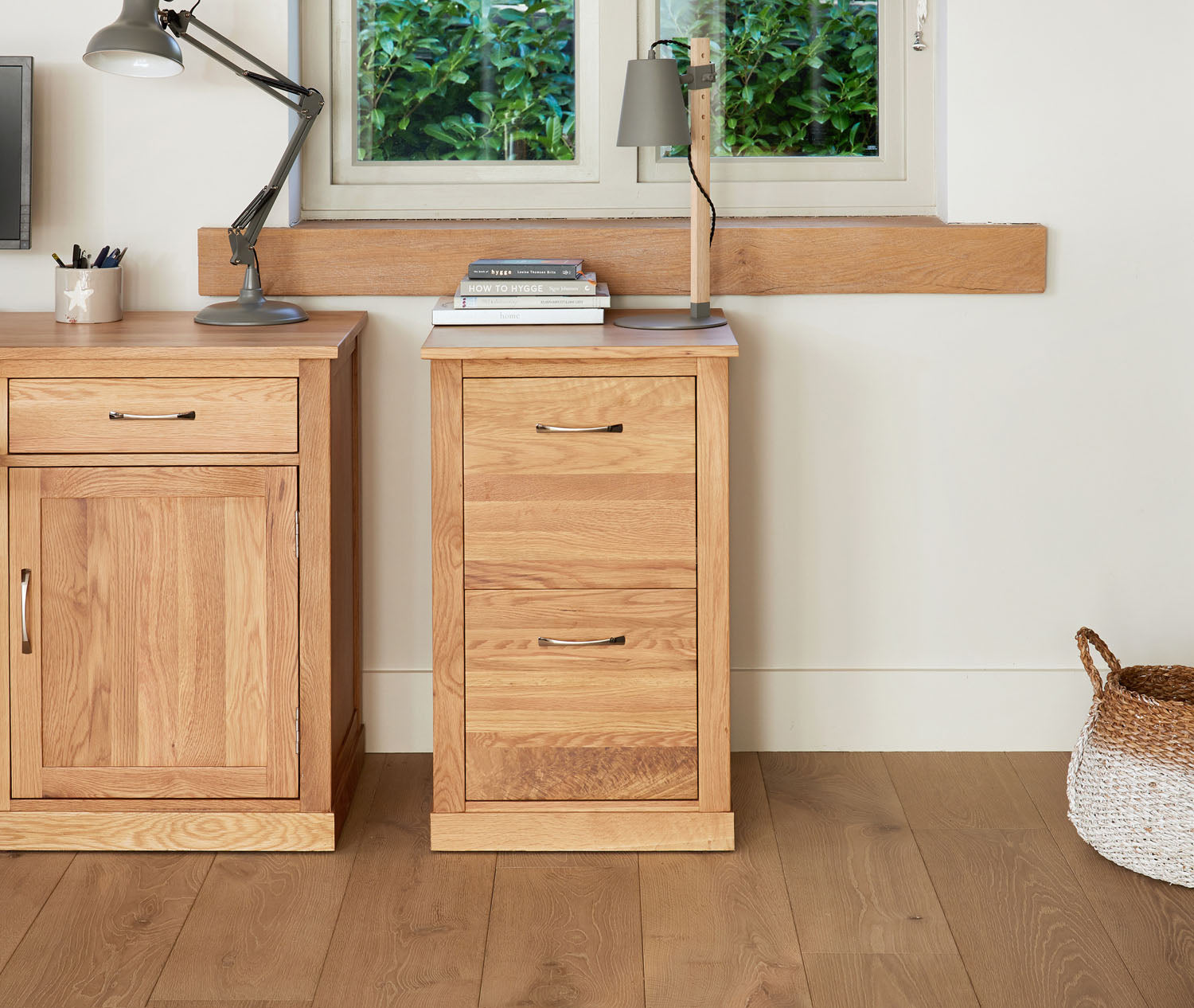 Mobel Oak Two Drawer Filing Cabinet