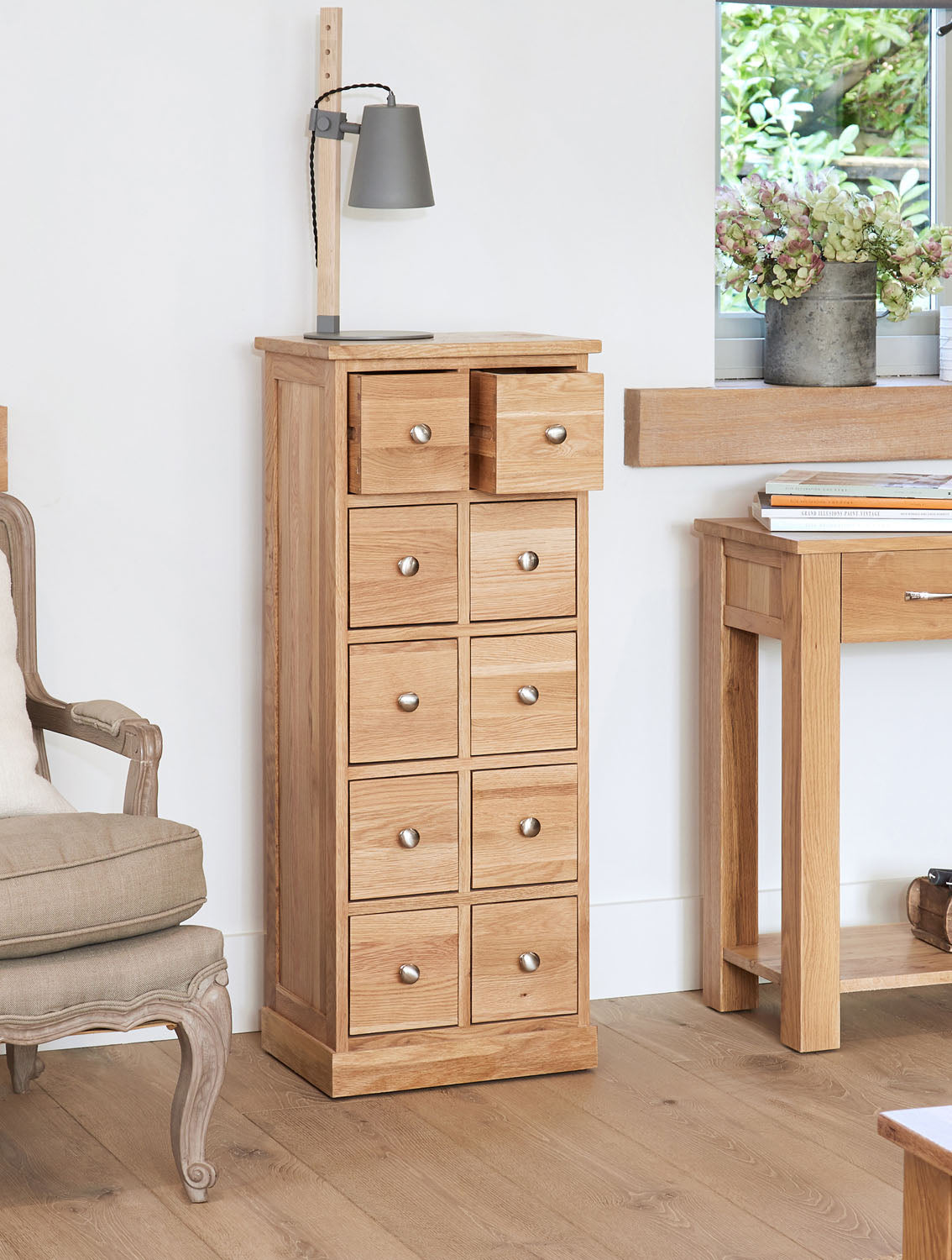 Mobel Oak Multi-Drawer DVD / CD Storage Chest