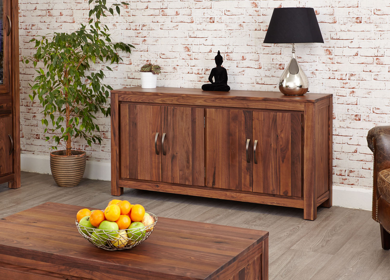 Mayan Walnut Large Low Sideboard