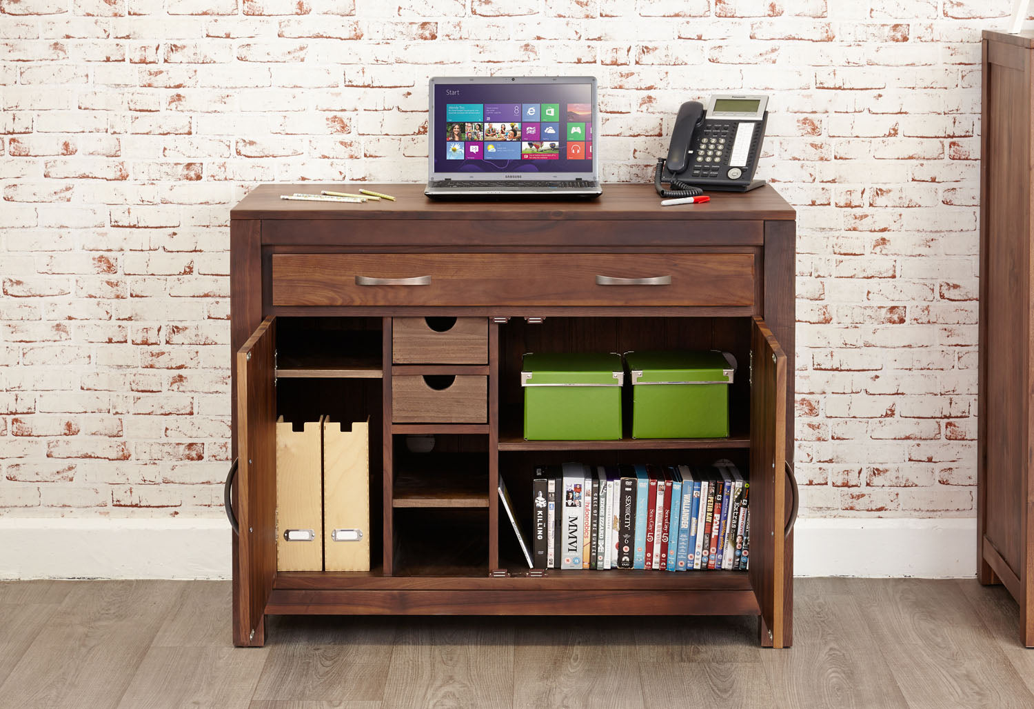 Mayan Walnut Hidden Home Office