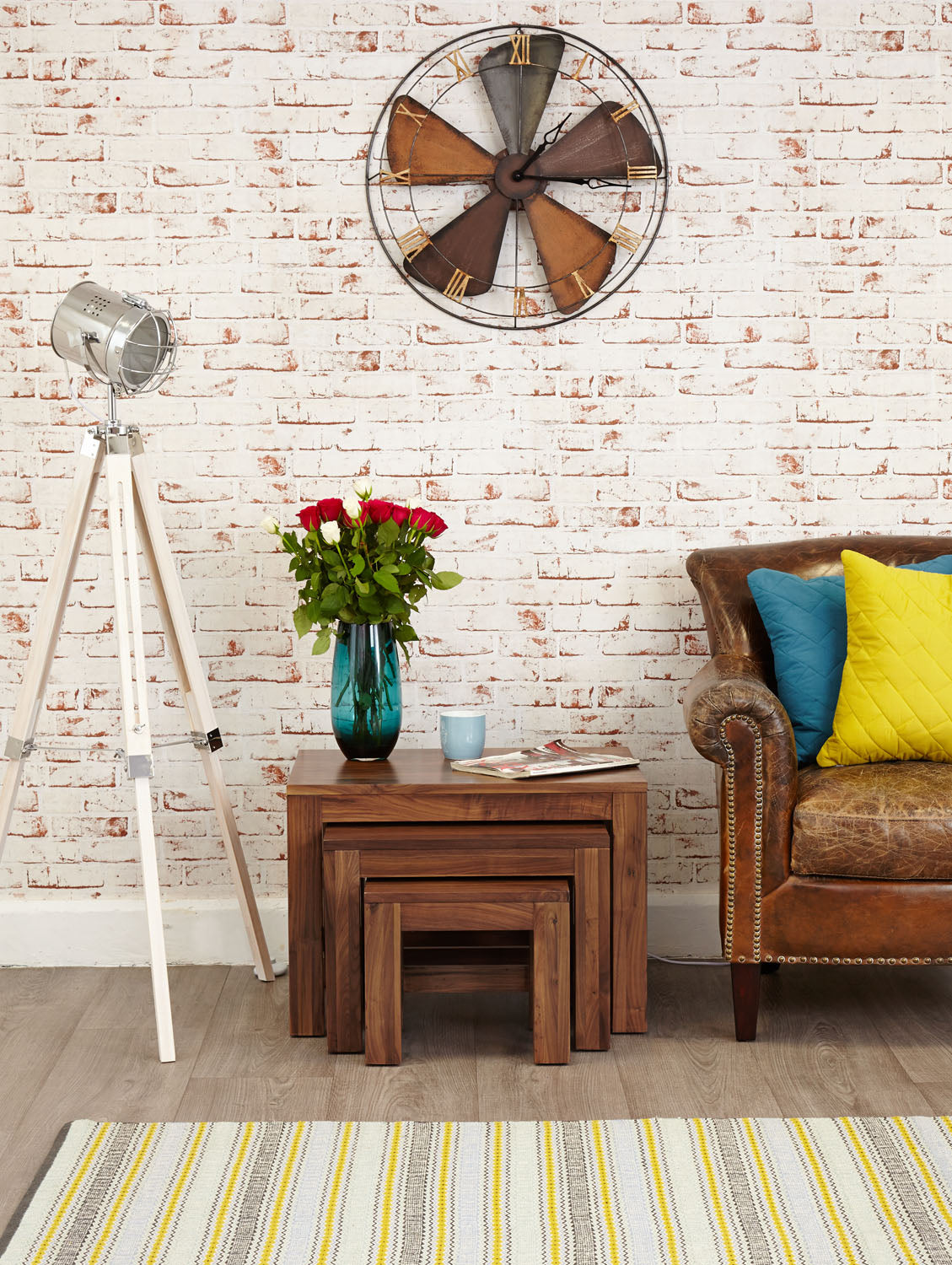 Mayan Walnut Nest of 3 Coffee Tables