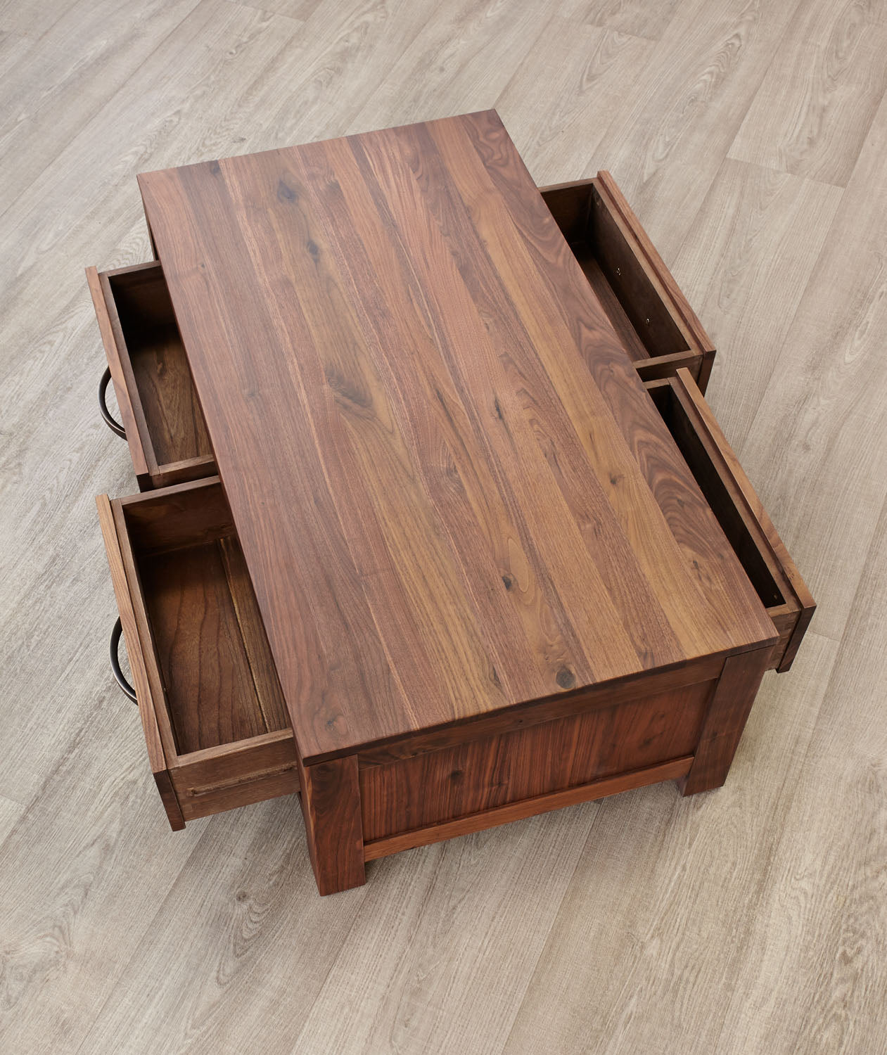 Mayan Walnut Low Four Drawer Coffee Table
