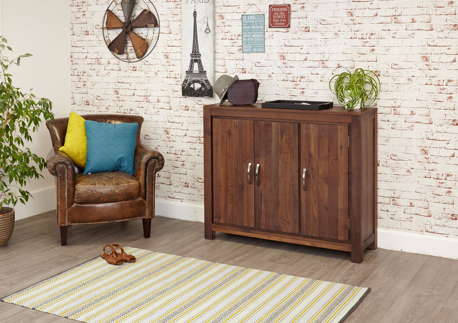 Mayan Walnut Extra Large Shoe Cupboard