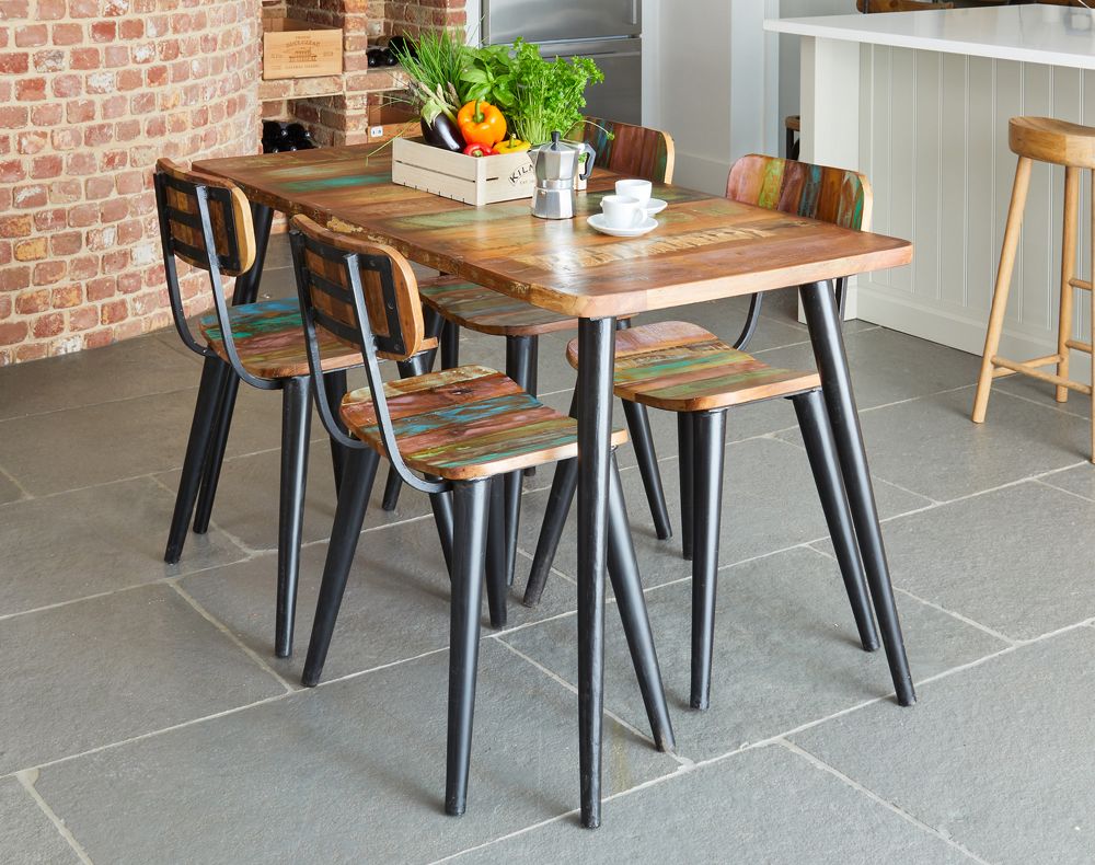 Coastal Chic Reclaimed Wood Small Rectangular Dining Table