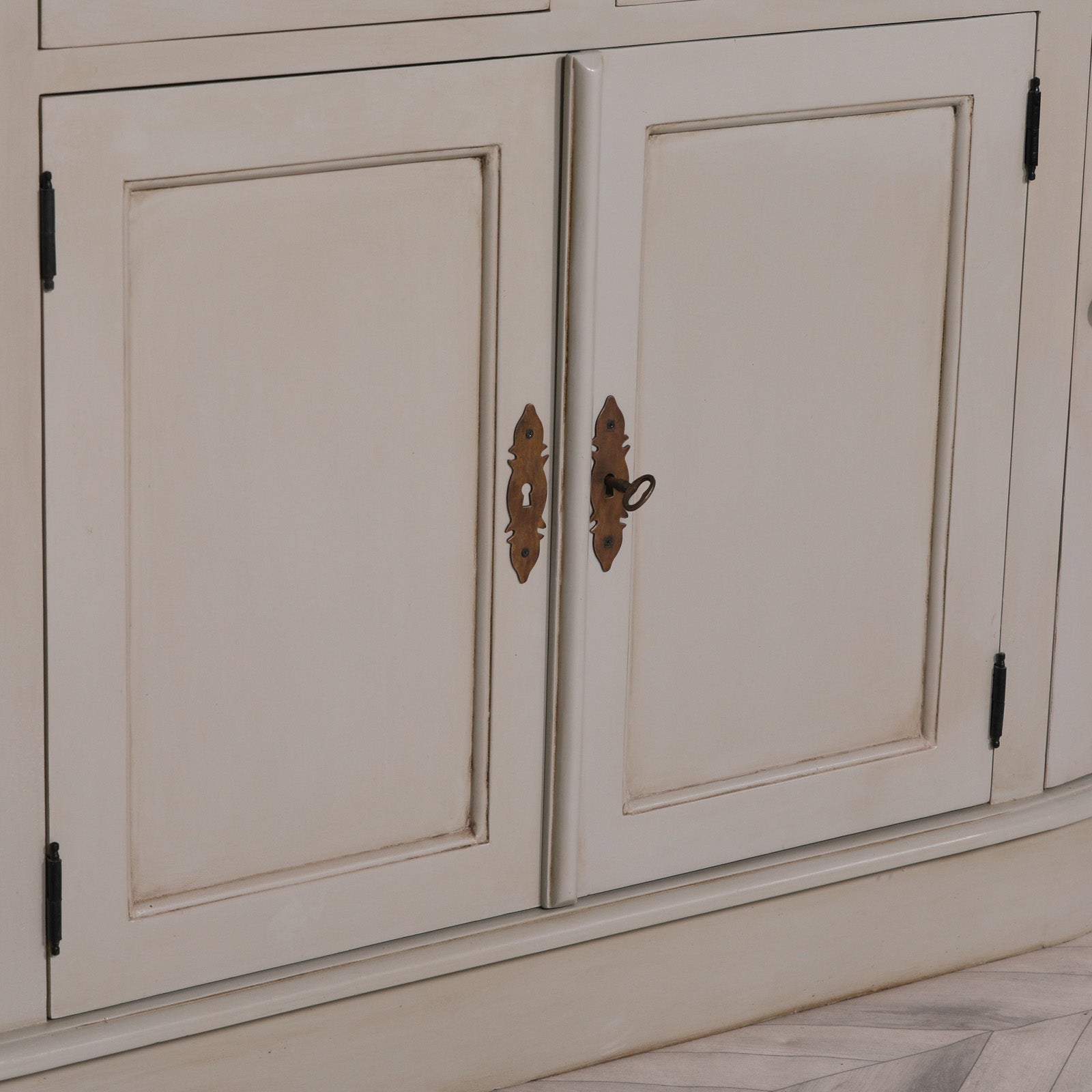 Large Wooden Vintage Grey Colour Dresser Display Cabinet