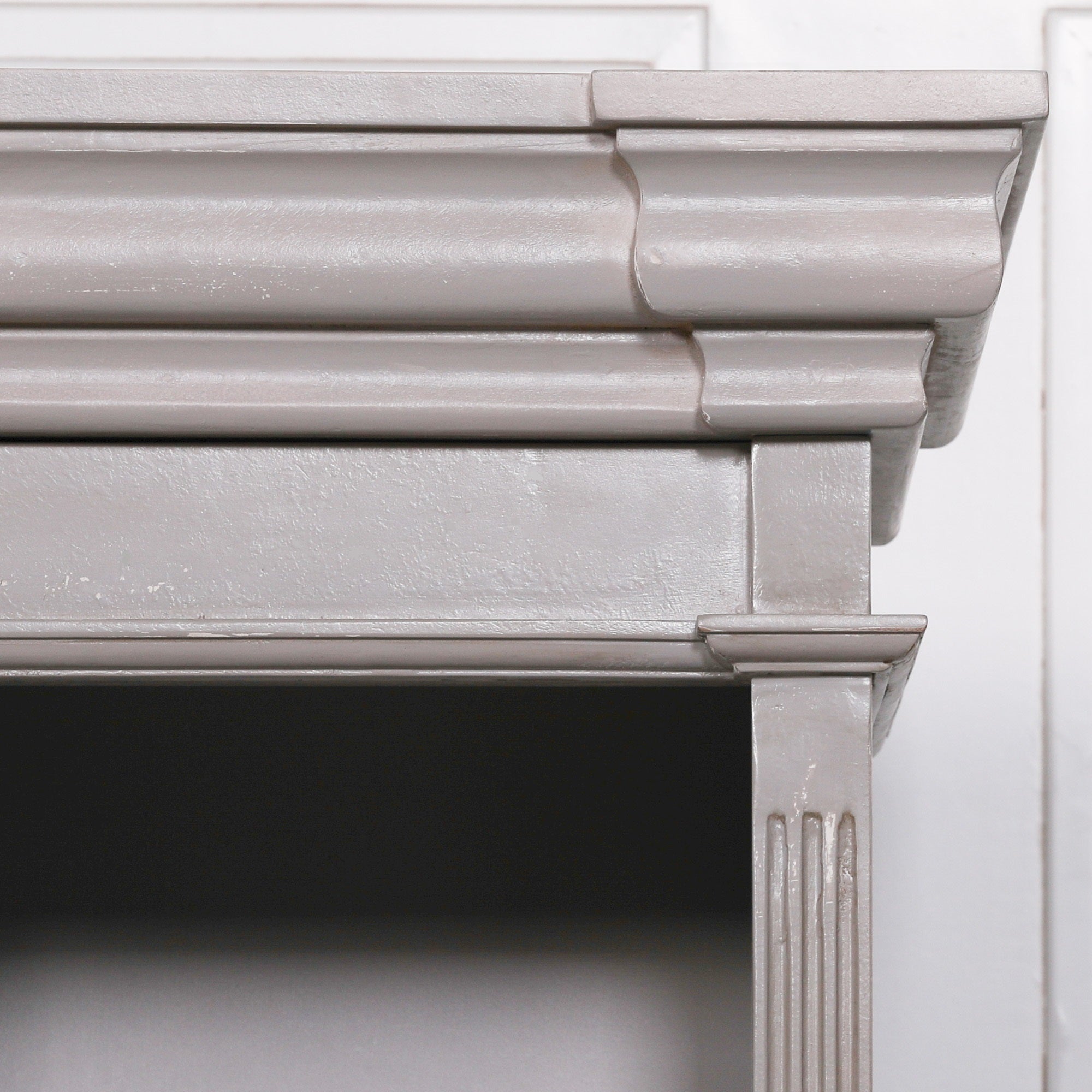 Large Distressed Paint Style Bookcase Breakfront Display Cabinet