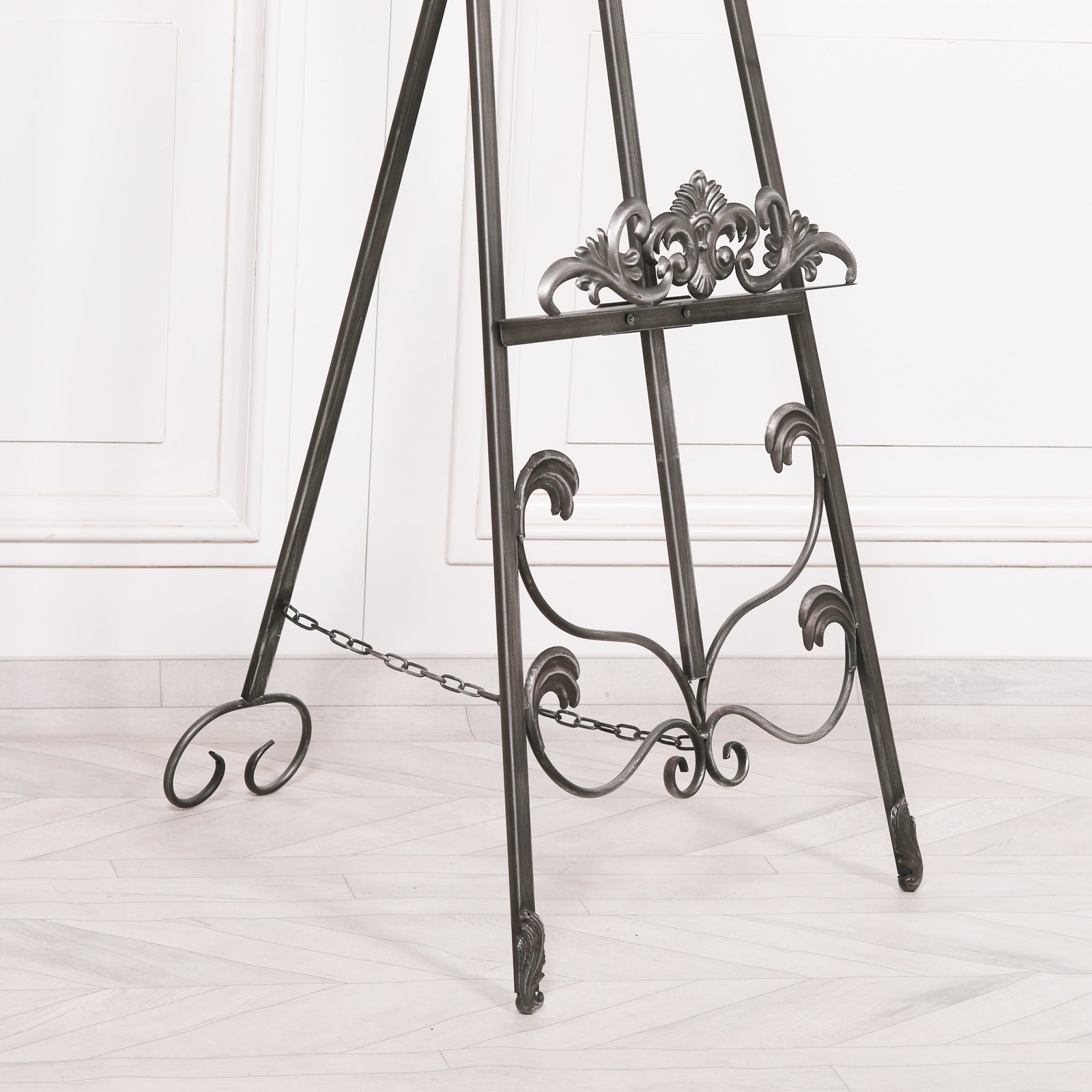 Metal Easel with Adjustable Shelf in Antique Silver Colour 165cm