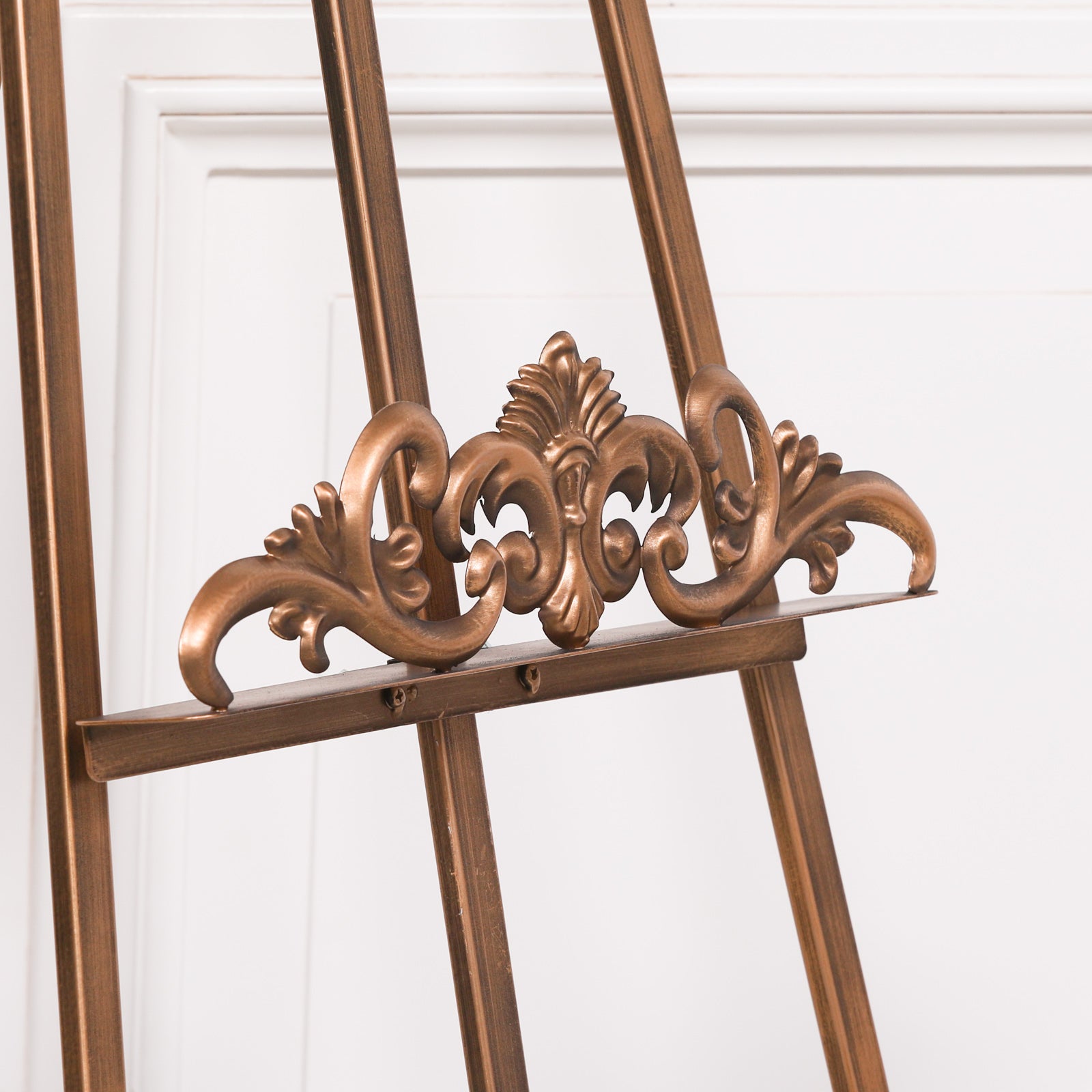 Metal Easel with Adjustable Shelf in Antique Gold Colour 165cm