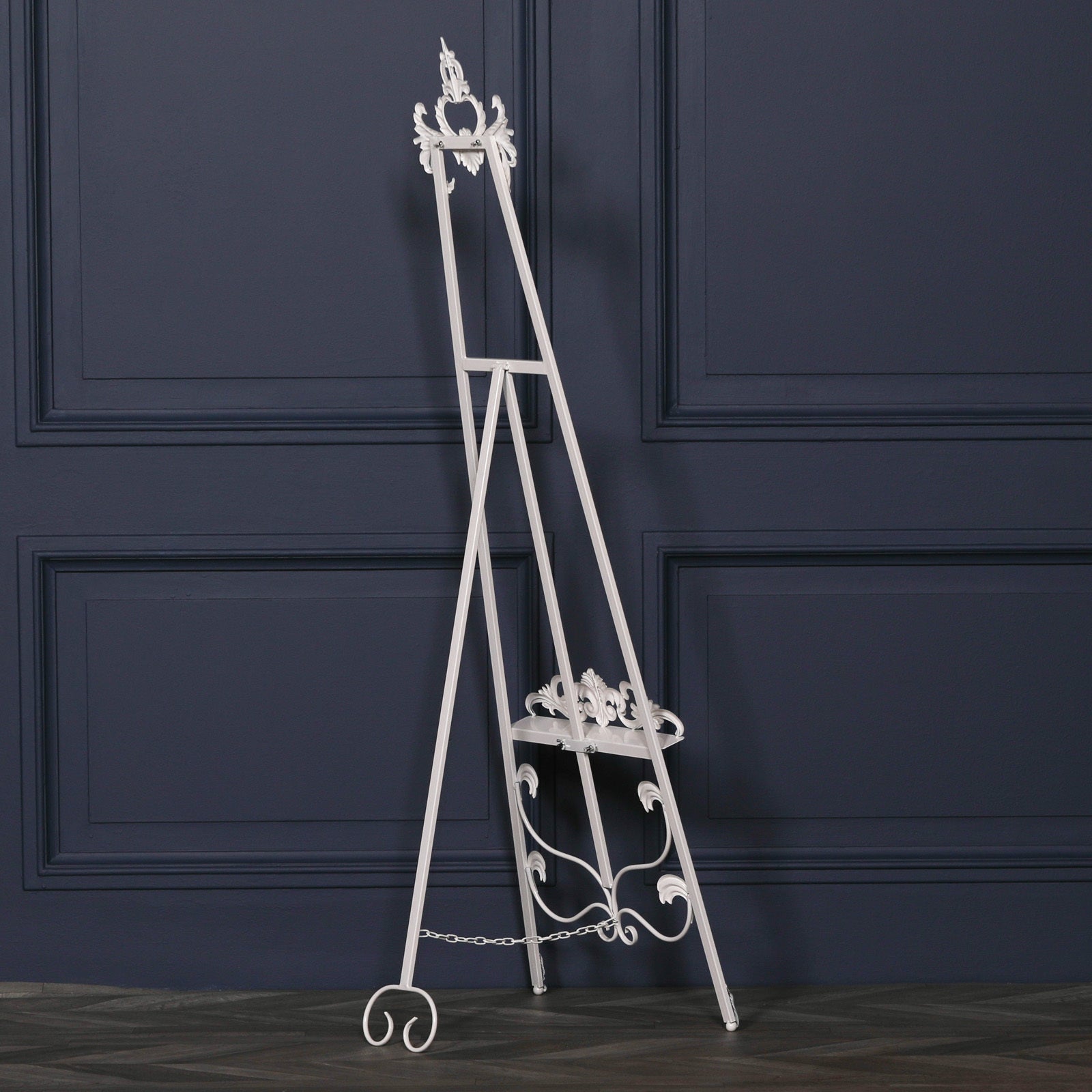 Metal Easel with Adjustable Shelf in Cream Colour 165cm