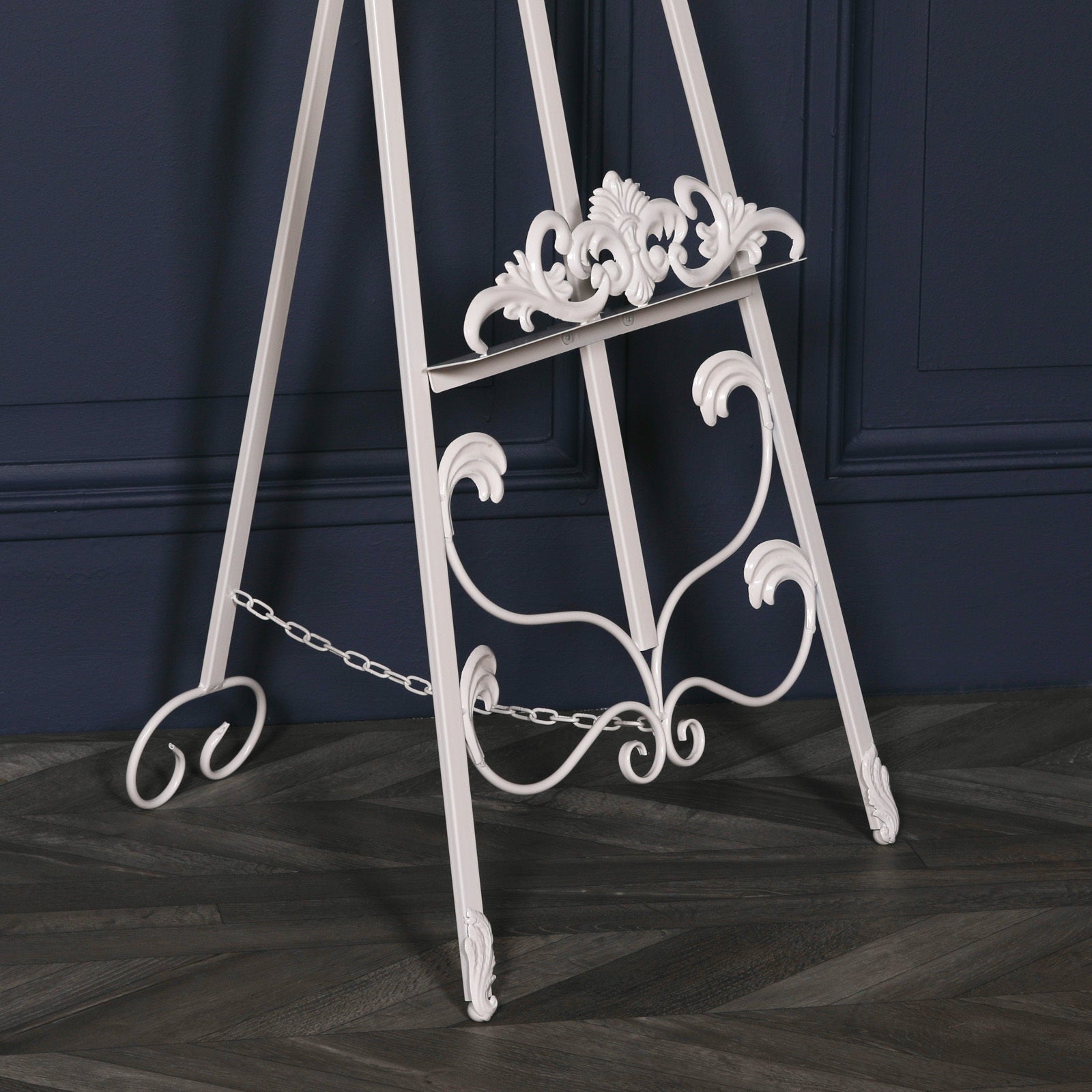 Metal Easel with Adjustable Shelf in Cream Colour 165cm