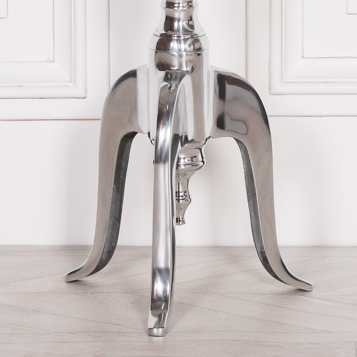 Silver Metal Round Aluminium Side Occasional Table