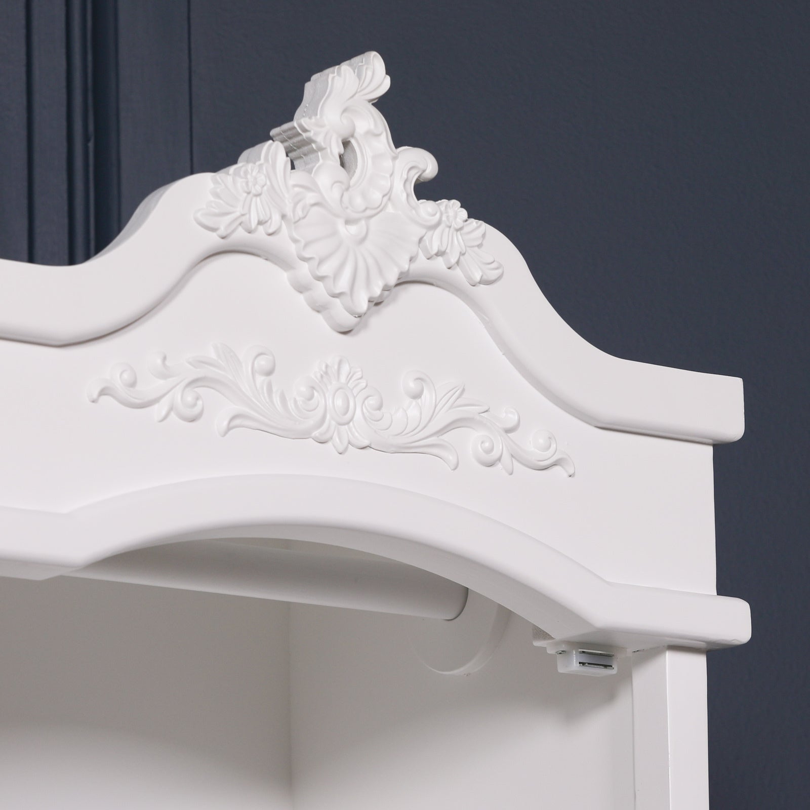 Large French Style Hardwood Armoire With Mirrors, Storage & Drawers in White Colour