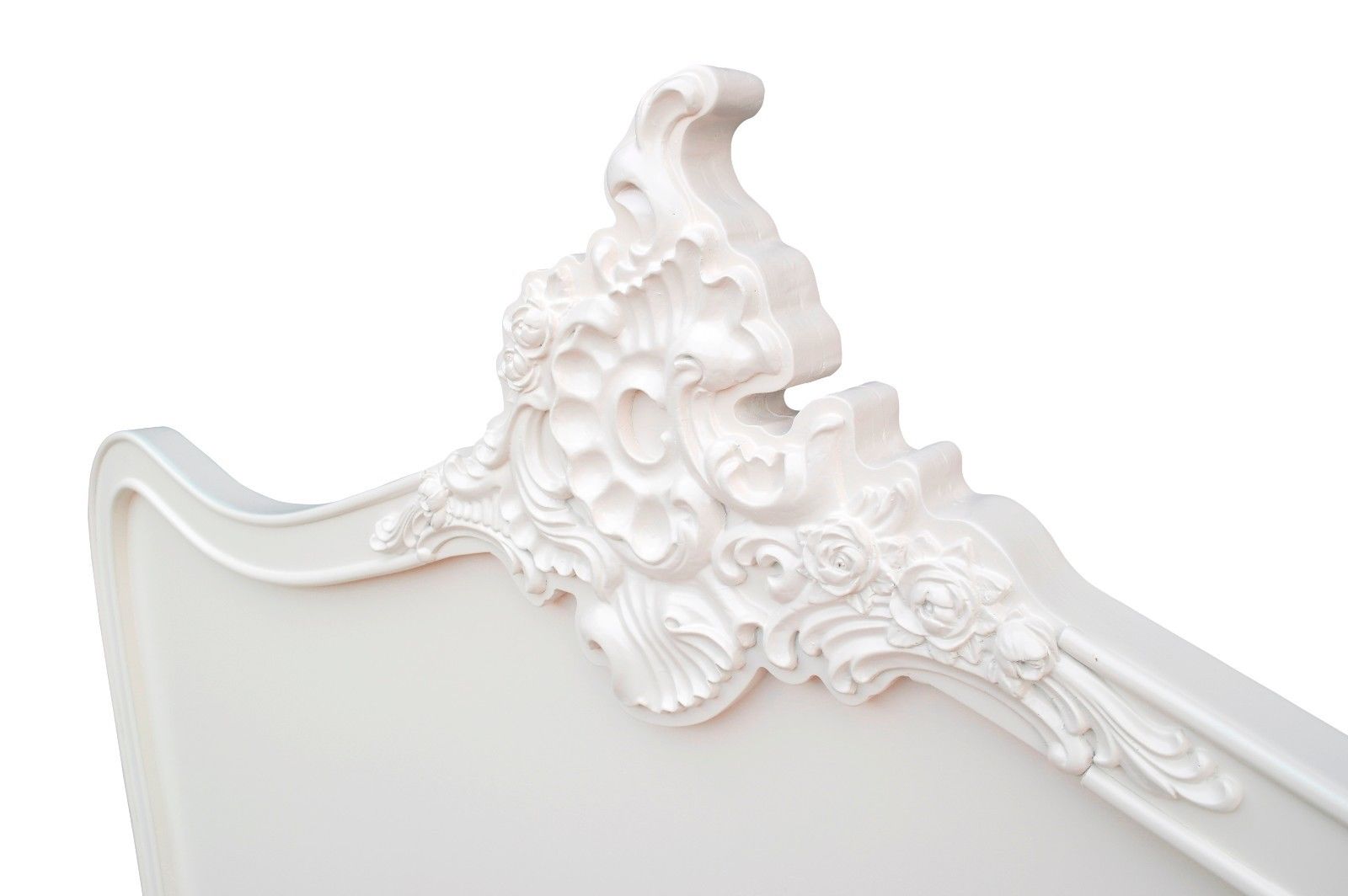 French Shabby Chic Style Carved Cream Colour Wooden Headboard for 5ft King Size Bed