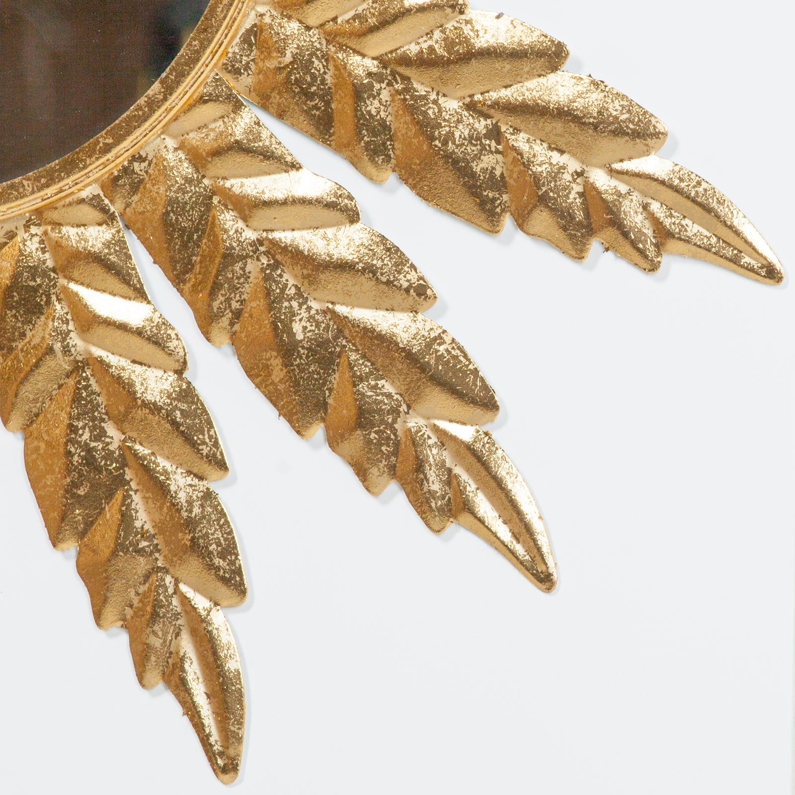 Retro Style Round Gold Flower Metal Frame 76cm Wall Mirror