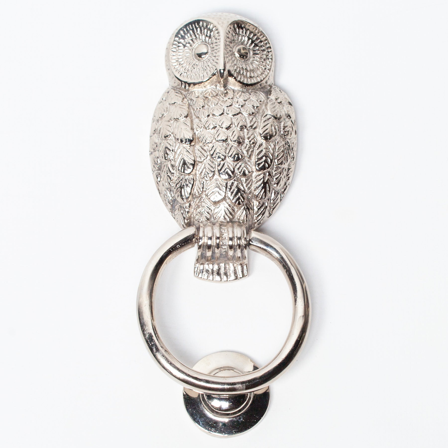 Chrome Owl Door Knocker for Front Door Grand Entrance