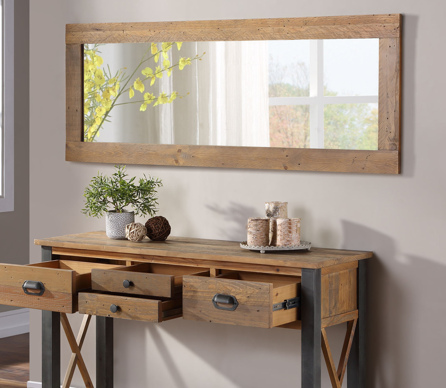 Urban Elegance - Reclaimed Extra Long Wall Mirror