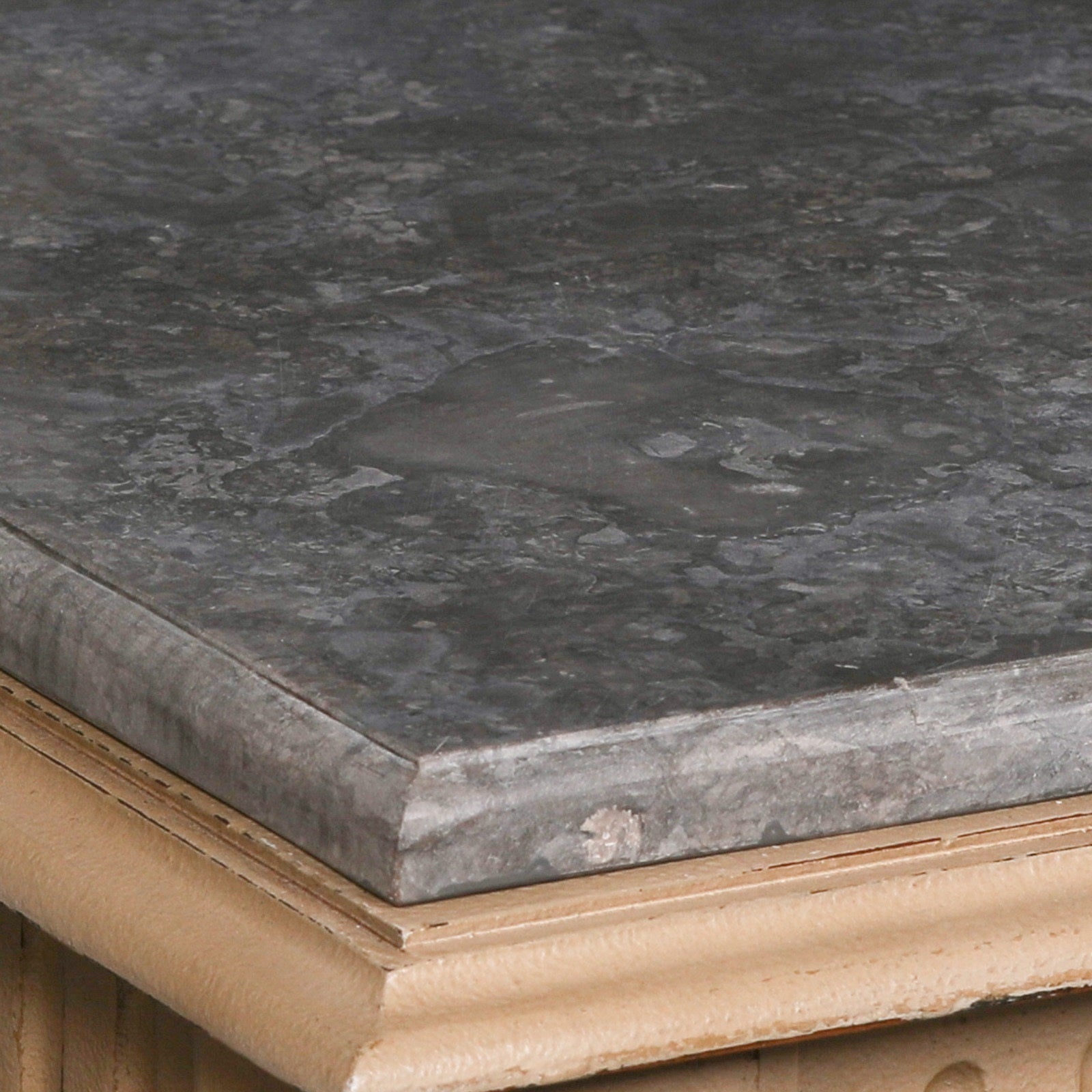 Italian Style Distressed Console Table With Stone Top and Drawer