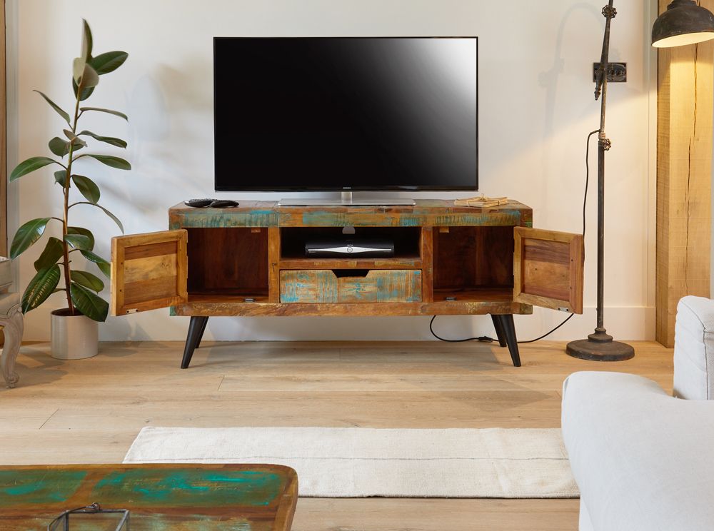 Coastal Chic Reclaimed Wood Widescreen TV Cabinet