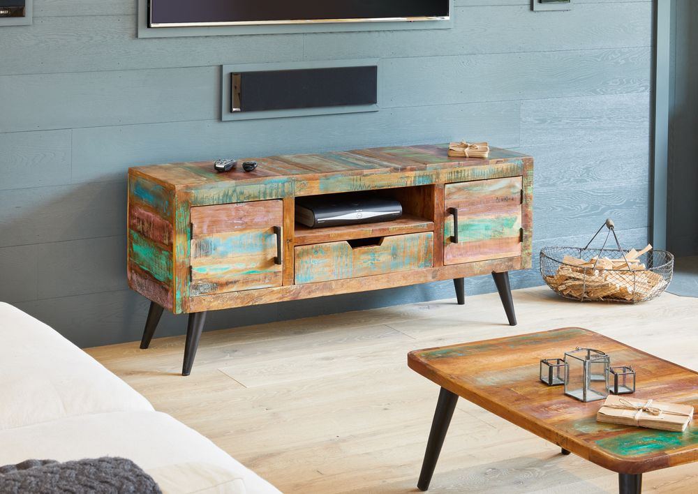 Coastal Chic Reclaimed Wood Widescreen TV Cabinet