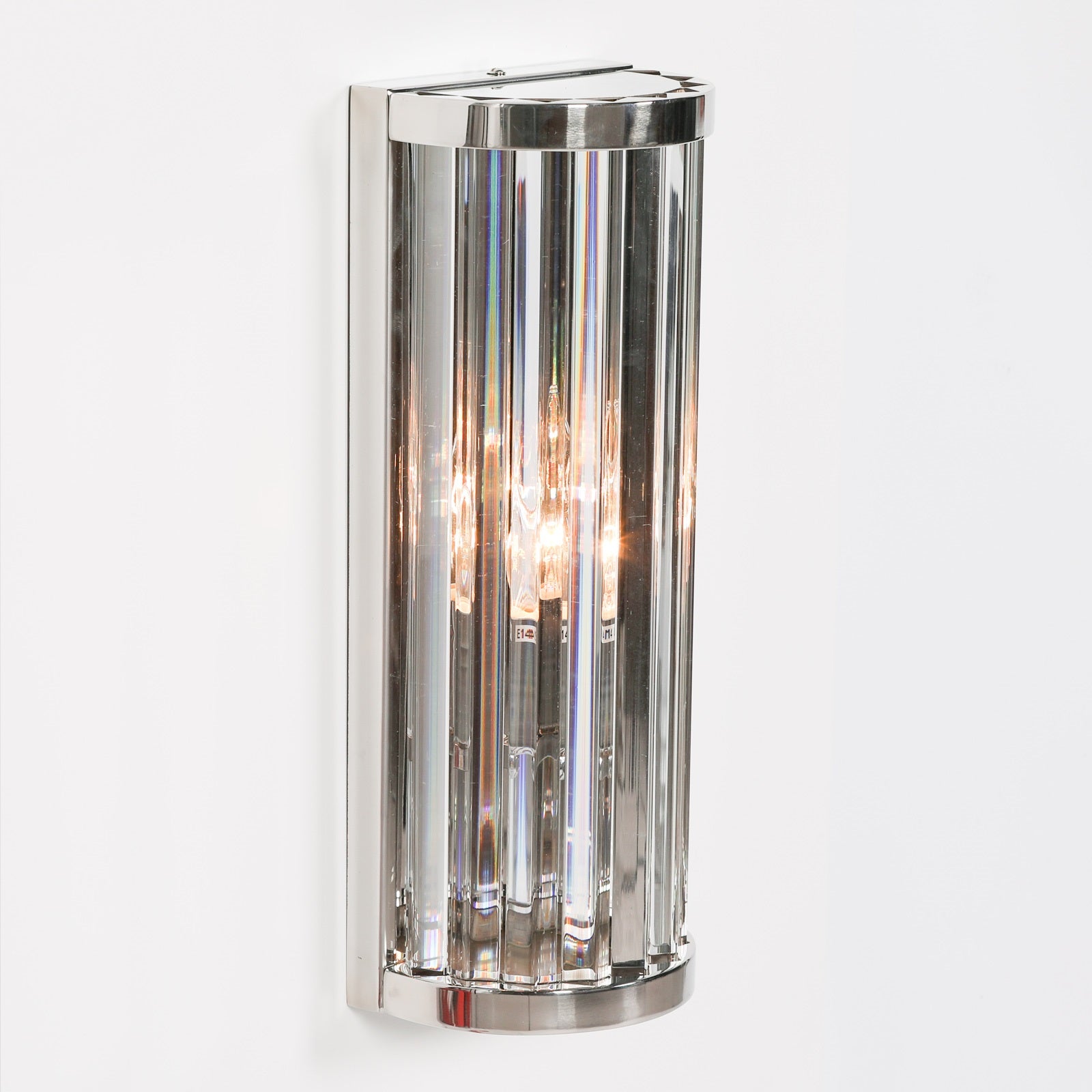 Retro Style Chrome Finish 39cm Glass Rods Wall Light