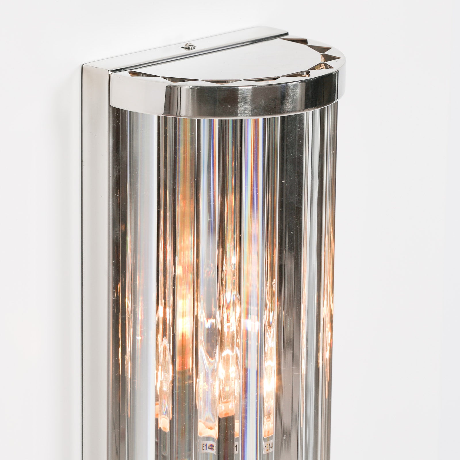 Retro Style Chrome Finish 39cm Glass Rods Wall Light