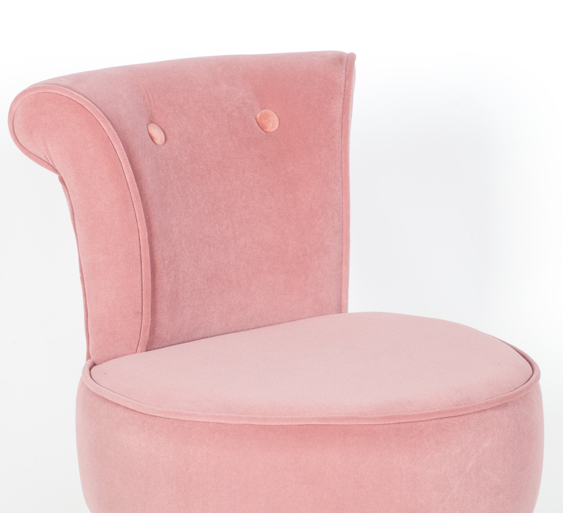 Retro Style Pink Velvet Stool Chair with Gold Plated Legs
