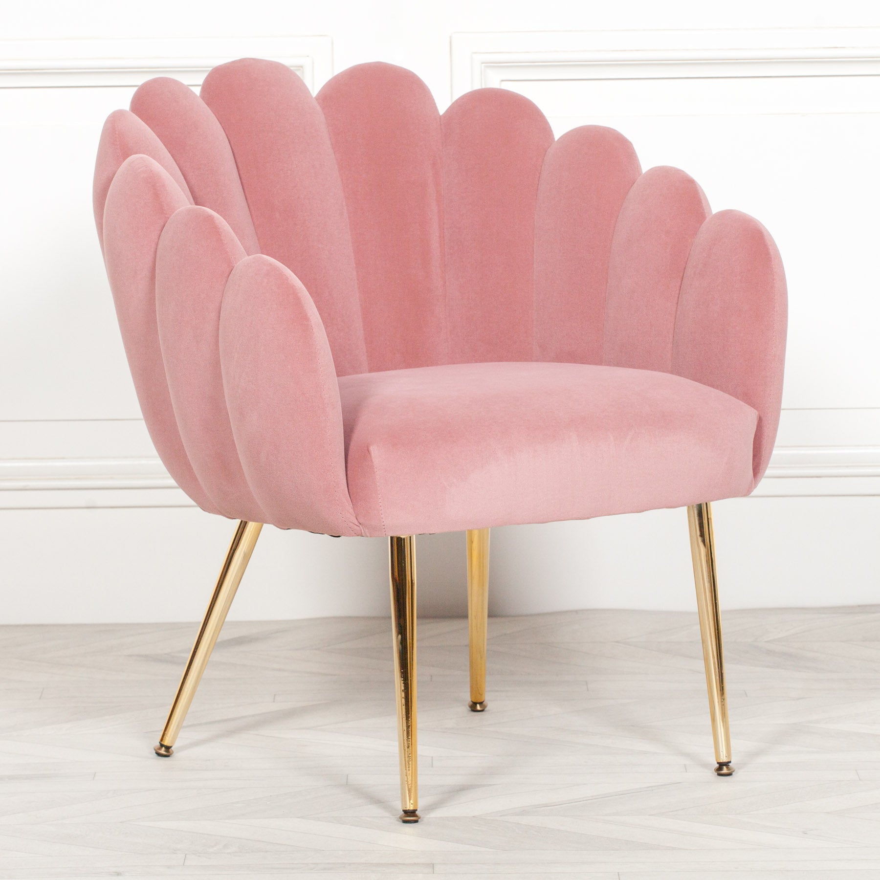 Art Deco Style Pink Velvet Dining or Bedroom Chair