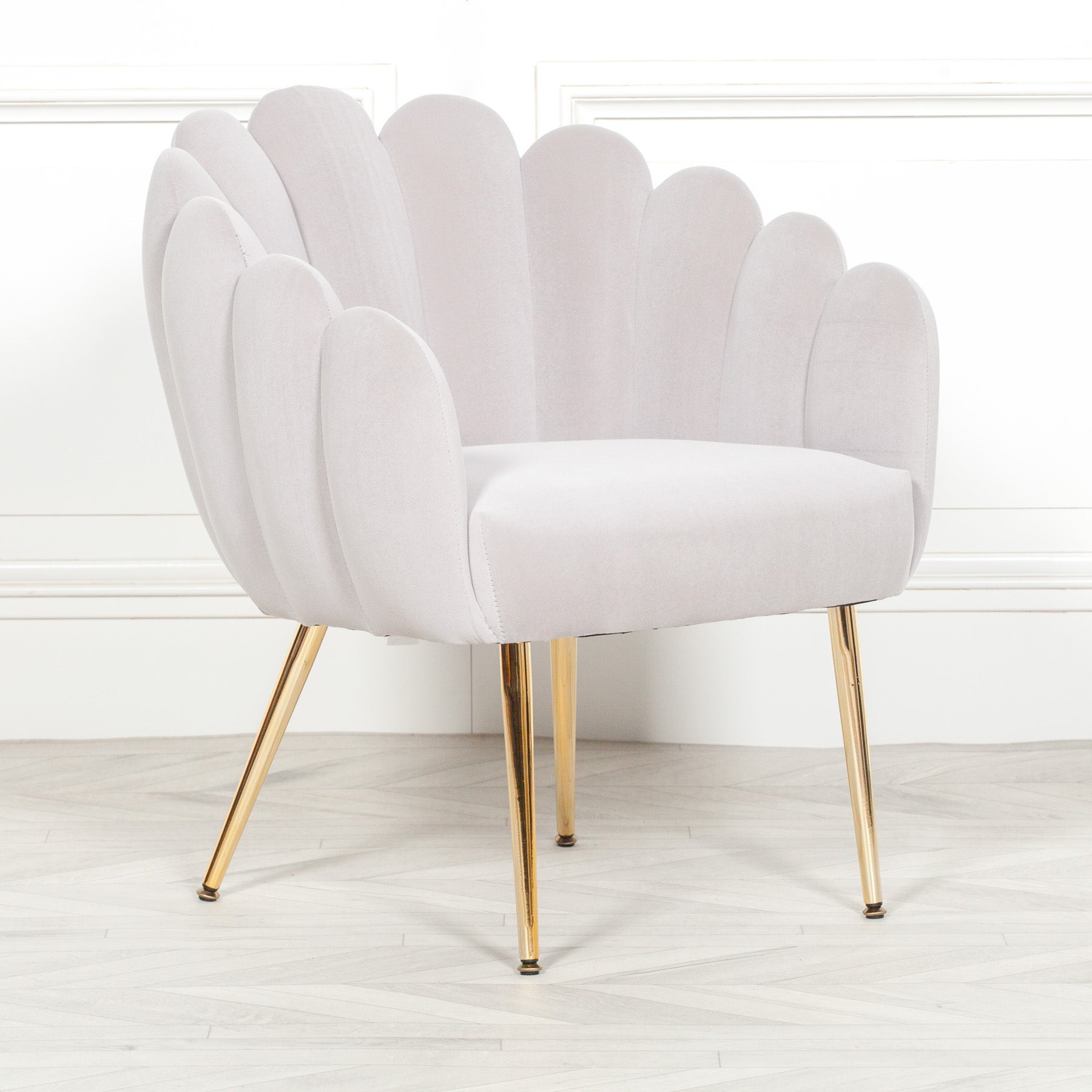Art Deco Style Grey Velvet Dining or Bedroom Chair