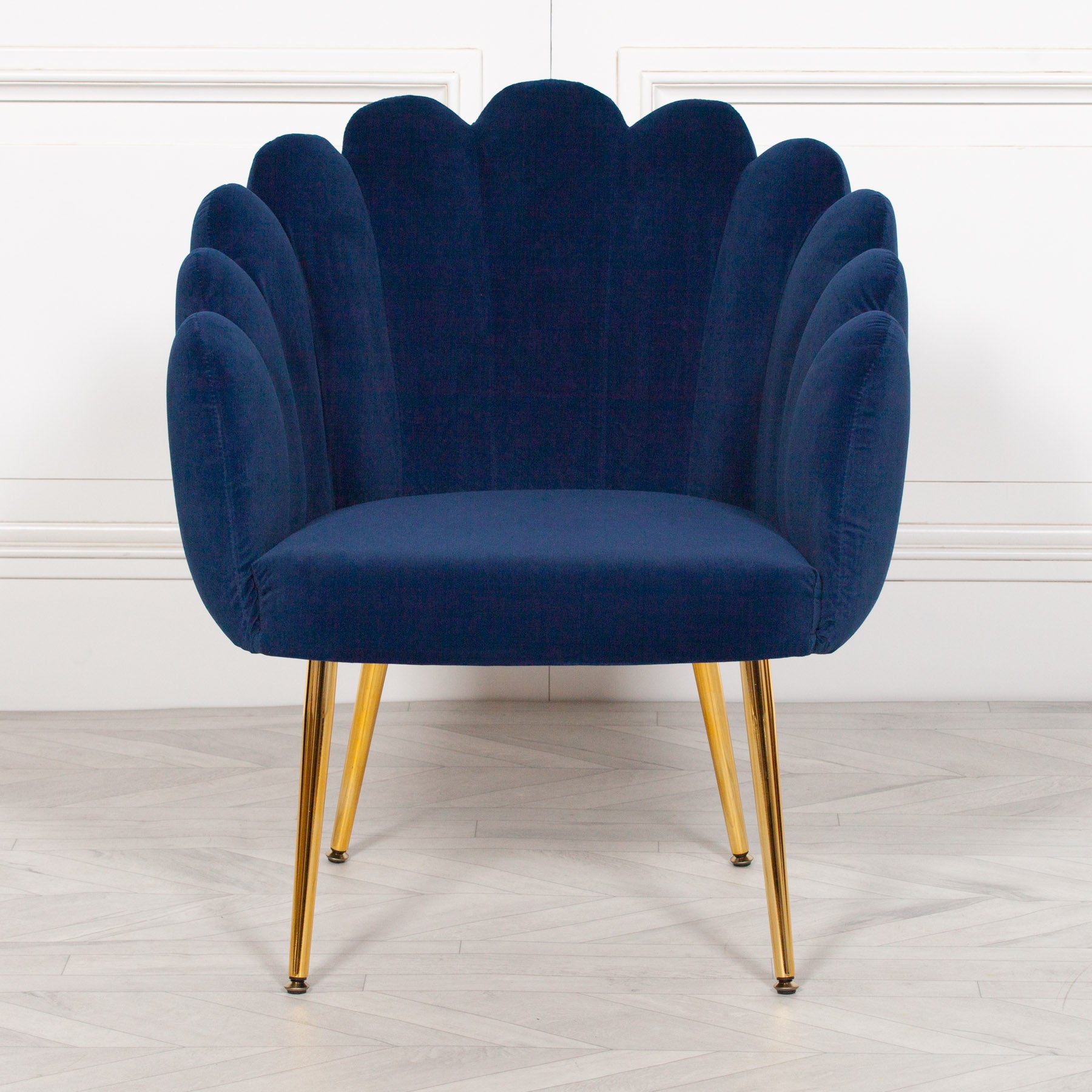 Art Deco Style Blue Velvet Dining or Bedroom Chair