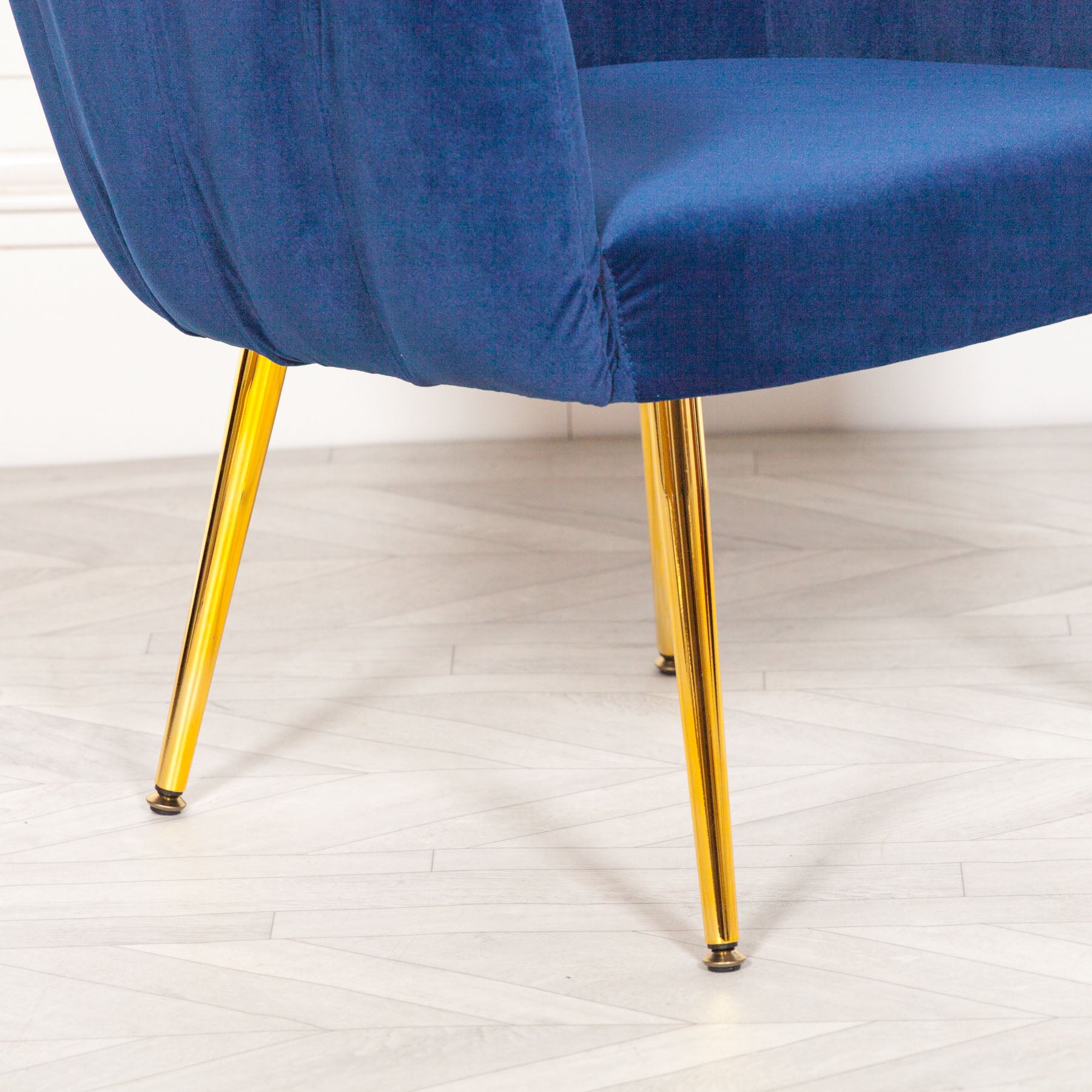 Art Deco Style Blue Velvet Dining or Bedroom Chair