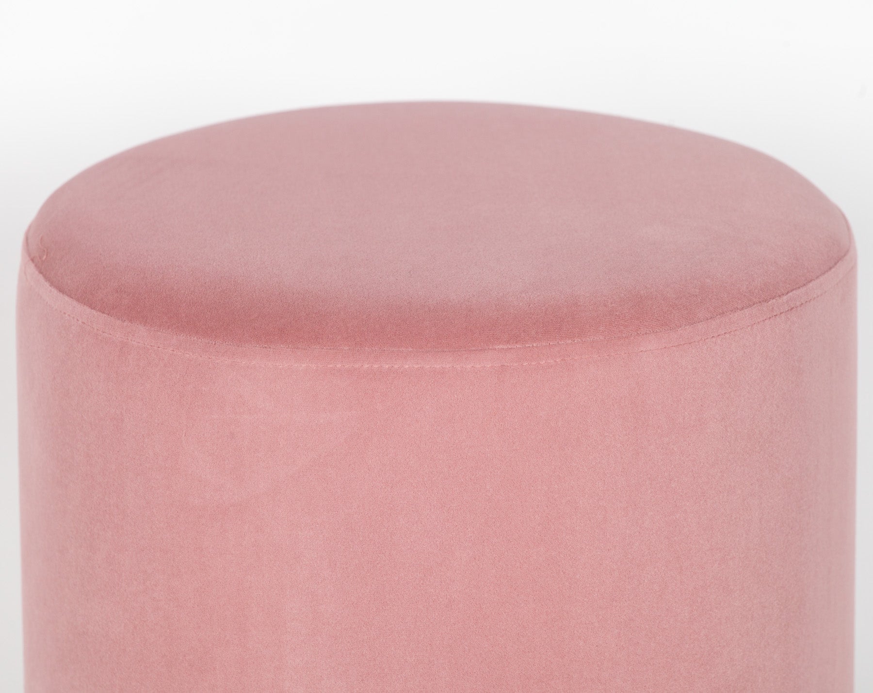 Art Deco Style Pink Velvet Round Stool